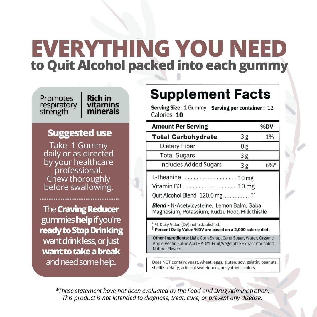Drop The Craving Quit Alcohol Gummies, 60 Gummies