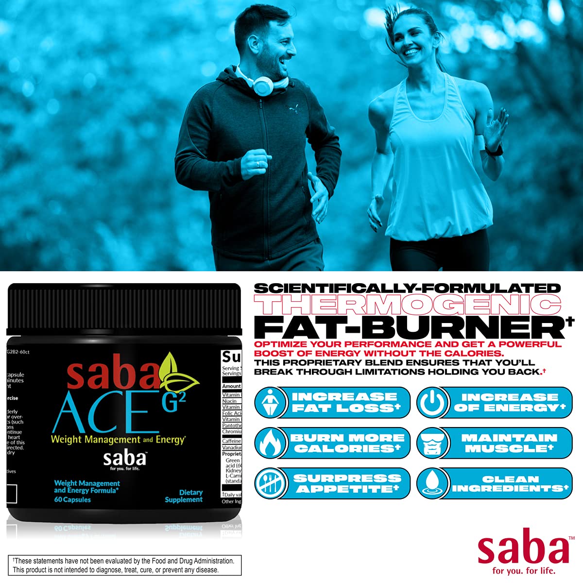 Saba ACE G2 Fat Burner Capsules 60 Count