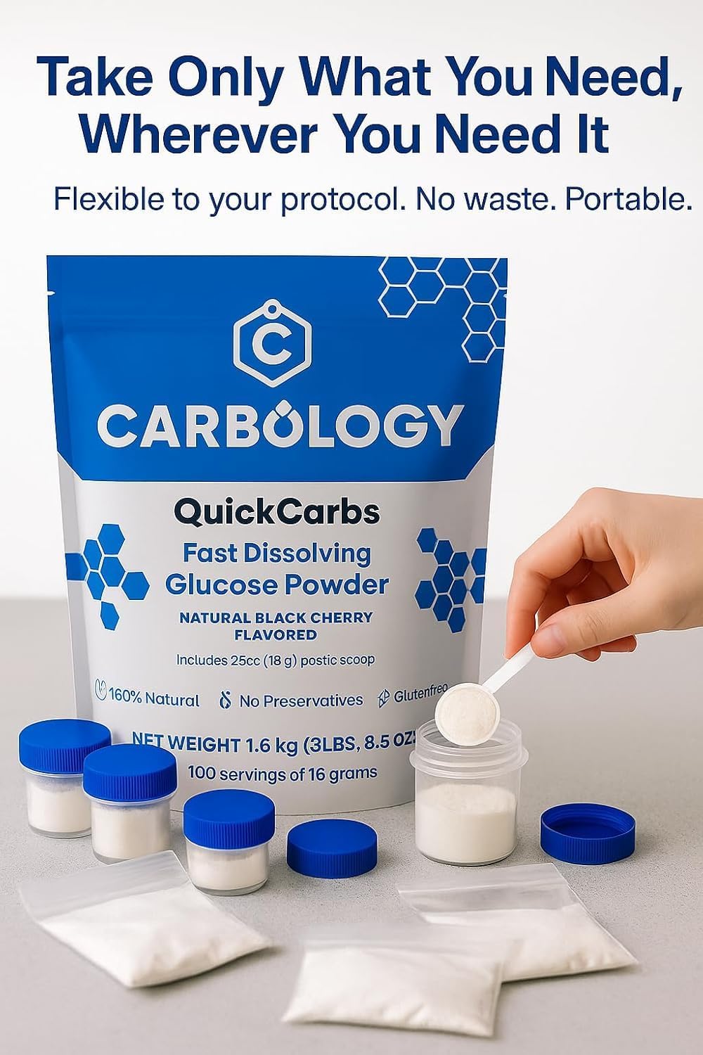 Carbology QuickCarbs Fast-Dissolving Glucose Energy Blend Powder 56