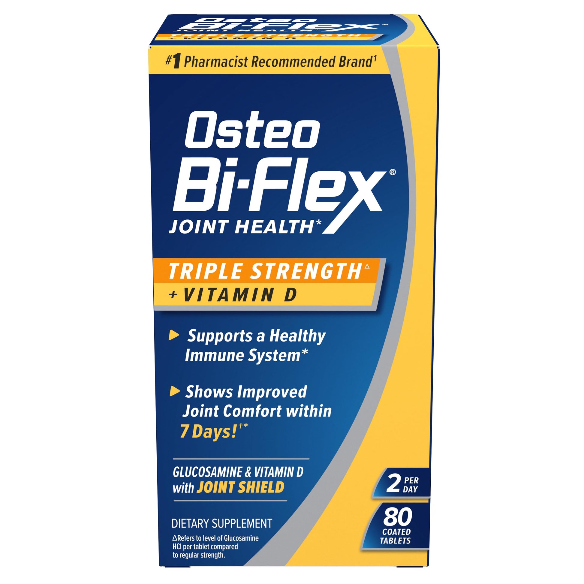 Osteo Bi-Flex Triple Strength Glucosamine Chondroitin Supplement with Vitamin D Caplets/Tablets, 80 Count