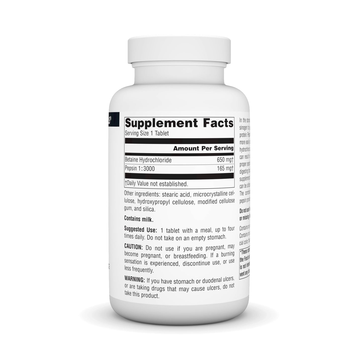 Source Naturals Betaine HCl Hydrochloric Acid Source 650 mg Tablet, 180 Tablets