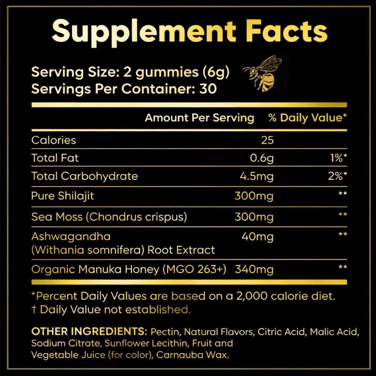 INFNTVITA Men’s Manuka Honey Gummies – Shilajit, Sea Moss & Ashwagandha Blend – Daily Energy, Stamina & Vitality Support, 60 Count