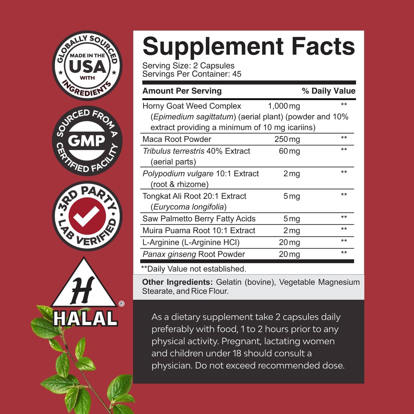 Natures Craft Horny Goat Weed Capsule 90 Count