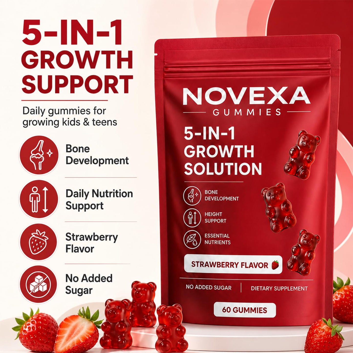 MORTAINE Novexa Growth Gummies Gummy 60 Count