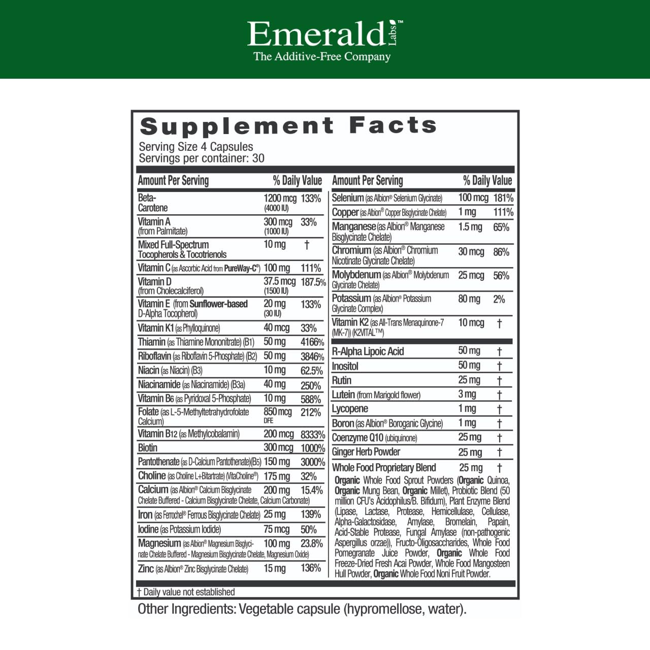 Emerald Labs Prenatal Clinical Multi, 120 Capsules