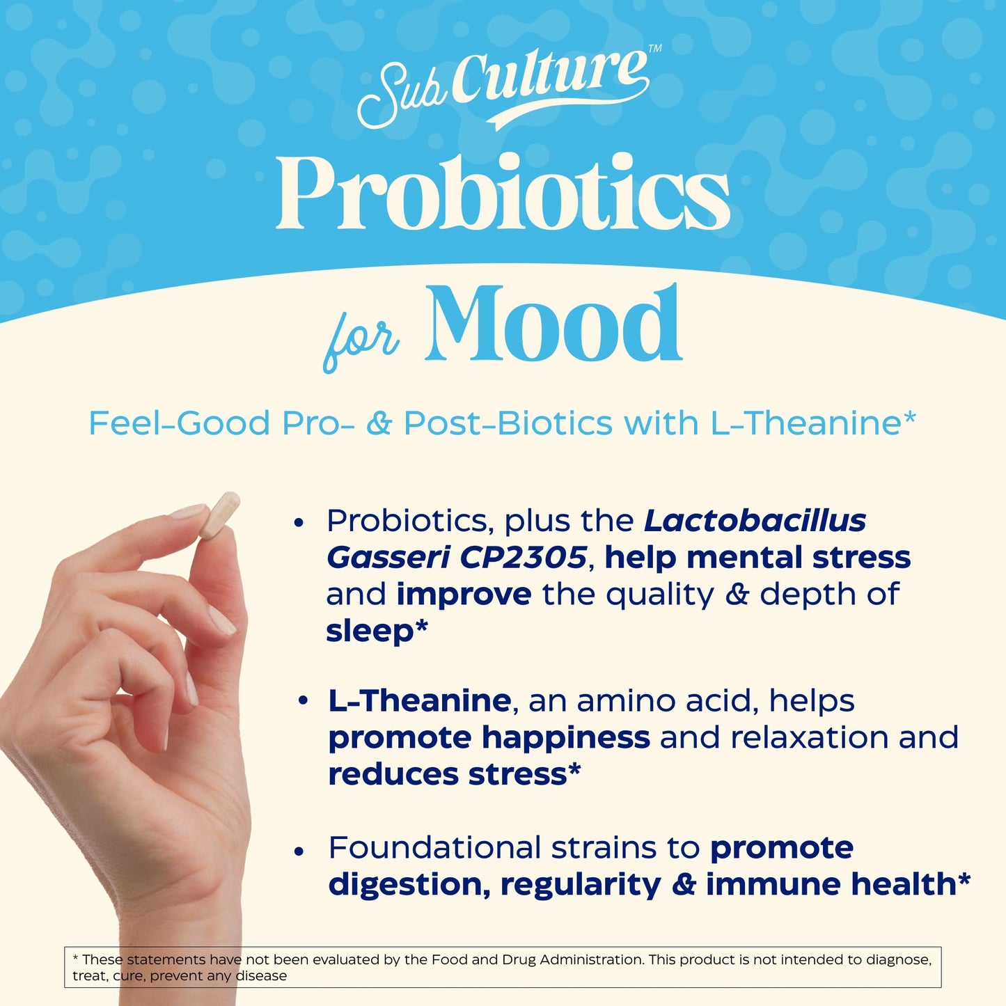 Enzymedica SubCulture Probiotic + L-Theanine for Women & Men, Psychobiotic Supplement, 50 Billion CFU, Digestive & Immune Health Support, Vegetarian Capsules, 30 Count