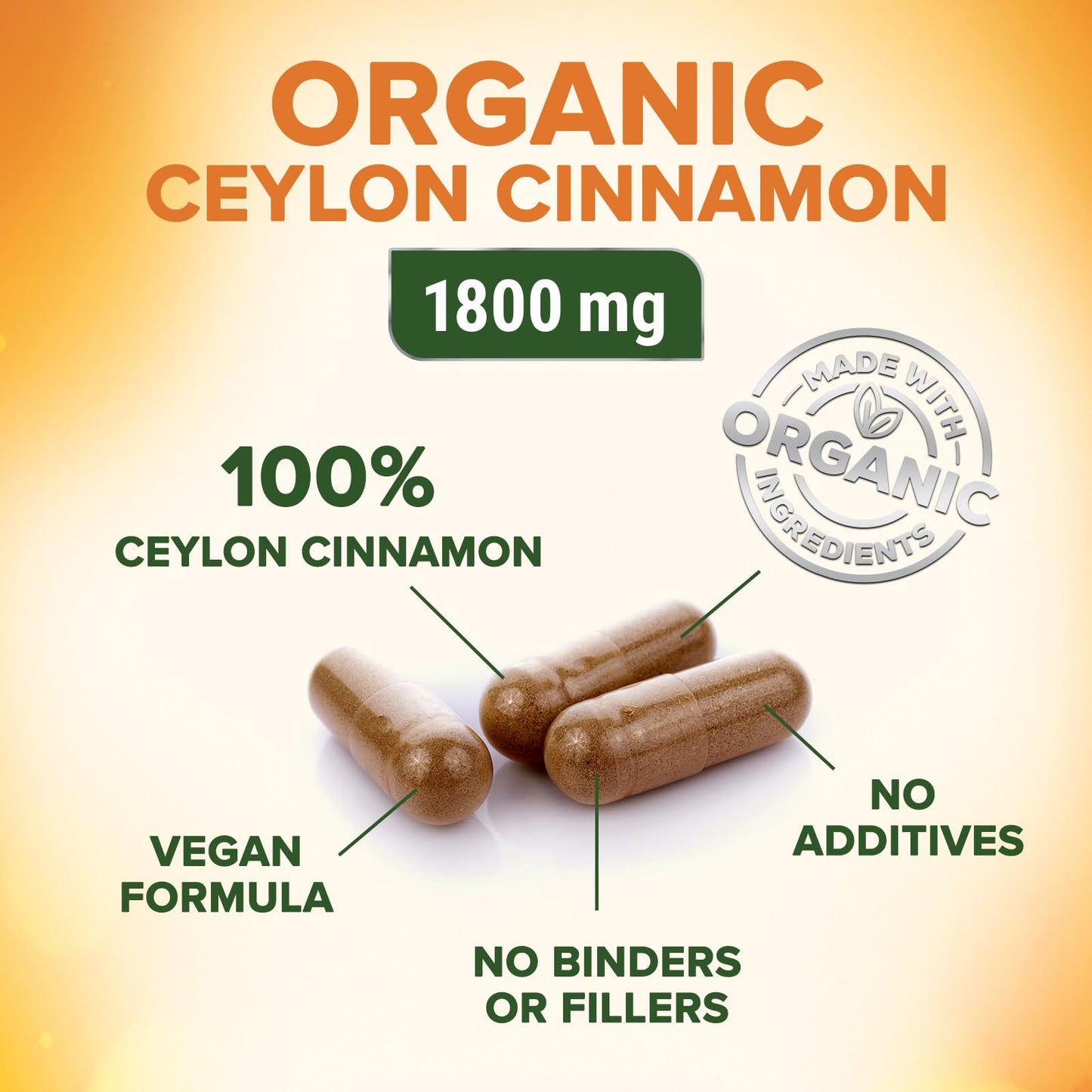 Nature's Choice Ceylon Cinnamon Capsules, 60 Count