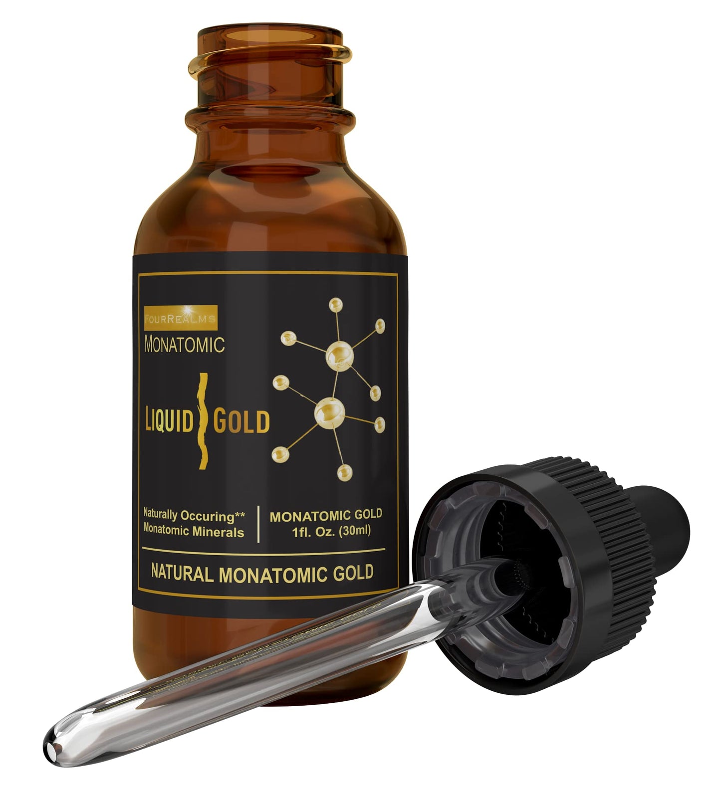 Liquid Gold ORMUS Ormus Monoatomic Gold Rich in Pure M-State Minerals & White Powder Gold - Pure 24k Gold - Trace Mineral Solution Powder 1 oz