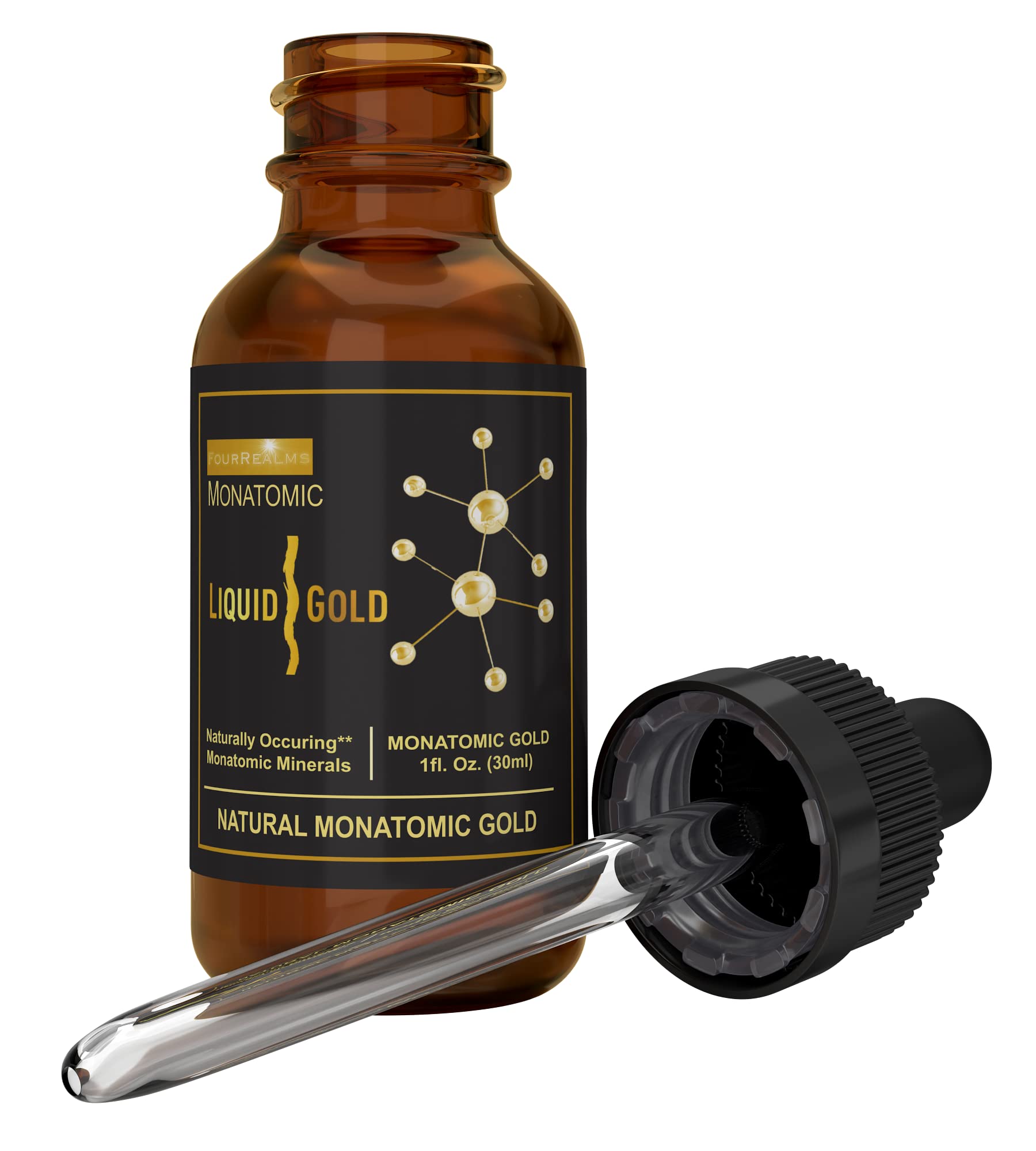 Liquid Gold ORMUS Ormus Monoatomic Gold Rich in Pure M-State Minerals & White Powder Gold - Pure 24k Gold - Trace Mineral Solution Powder 1 oz