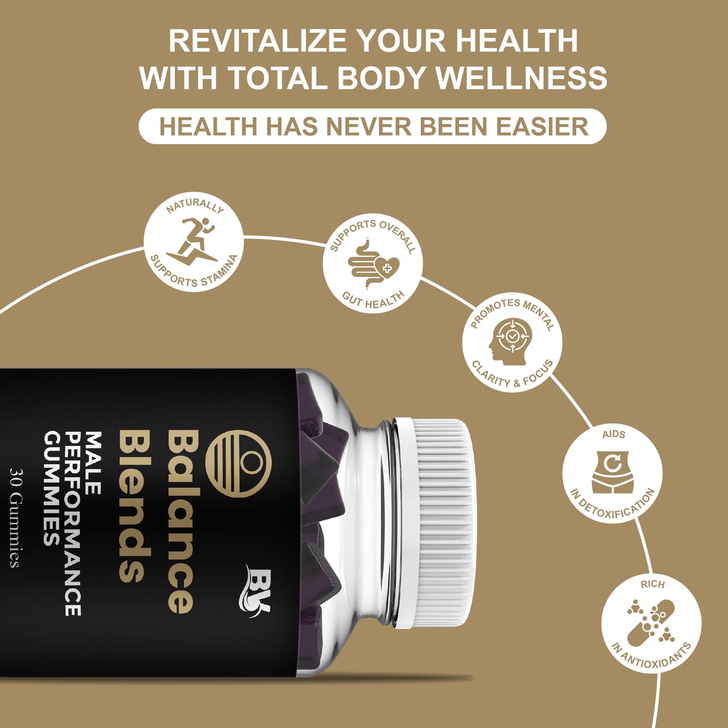 BLUE VIBE Balance Blends Premium Performance Formula Gummies 30 Gummies