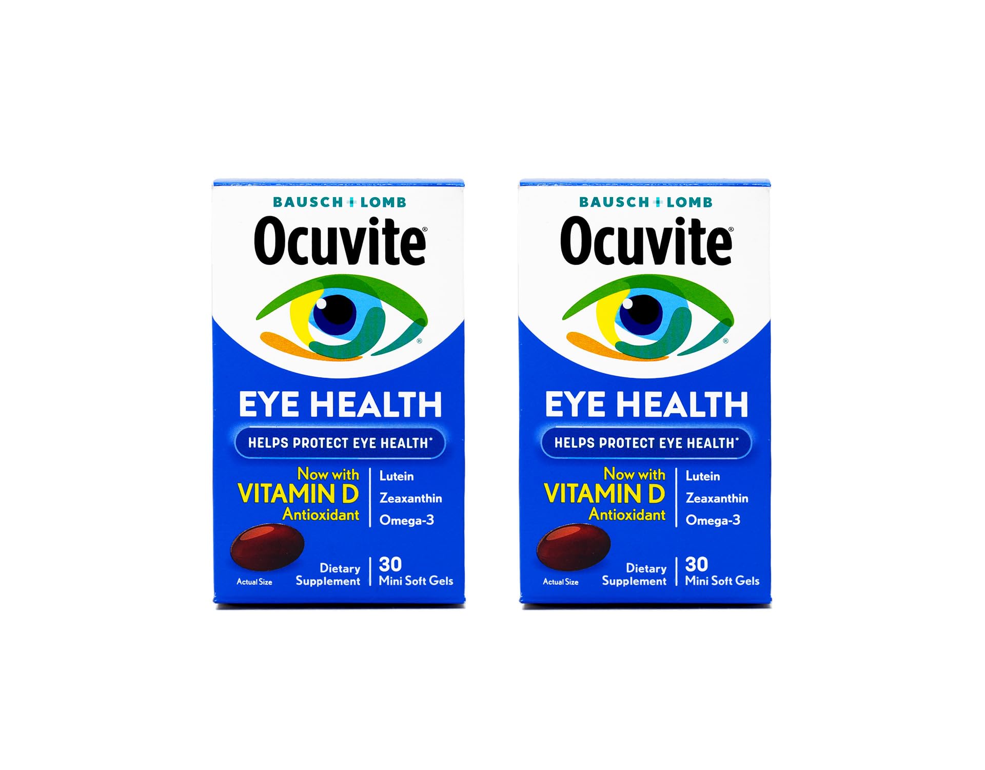 Ocuvite Eye Health Supplement with Vitamin D Softgels, 60 Count