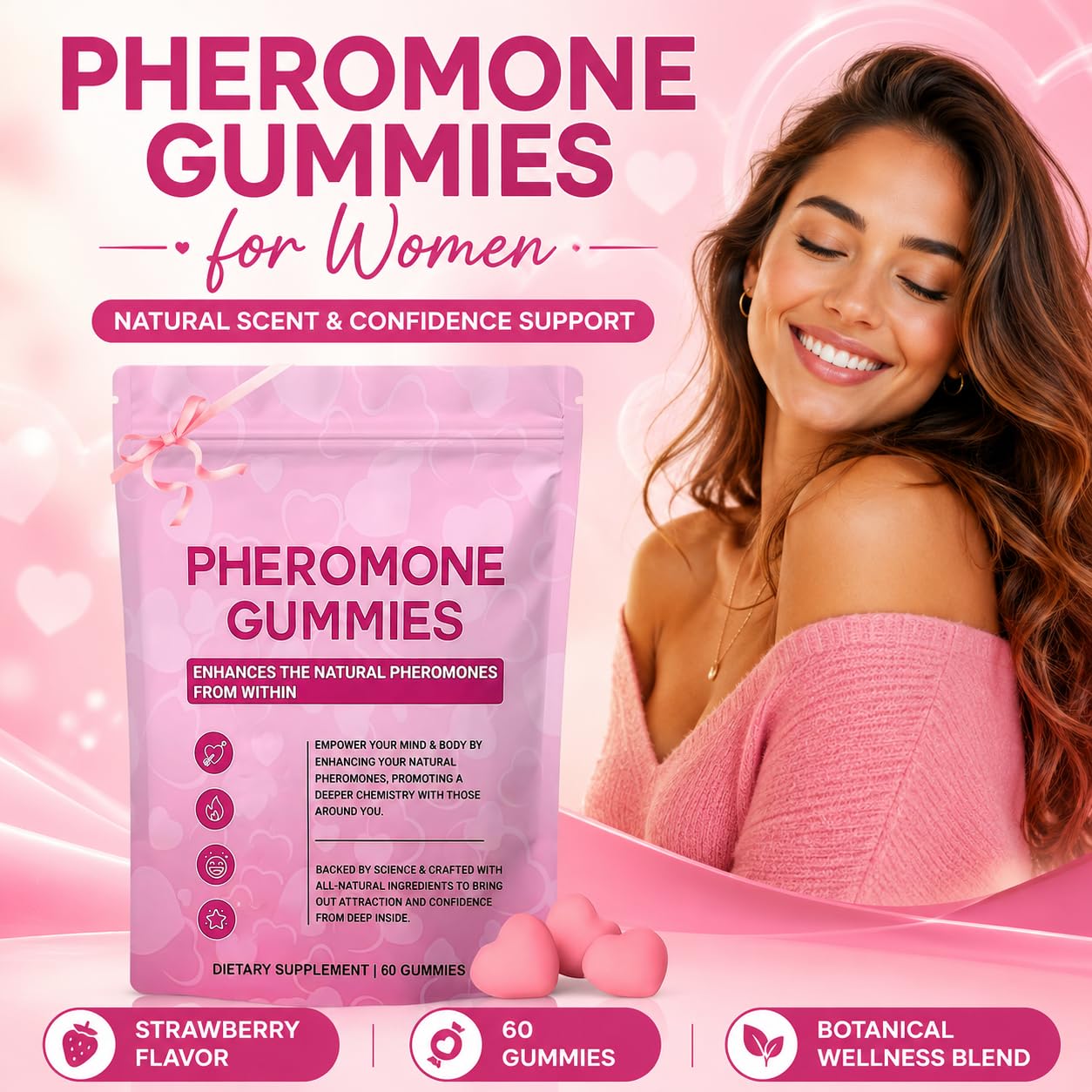 SUUDUUL Pheromone Gummies for Women Powder, 1 Pack
