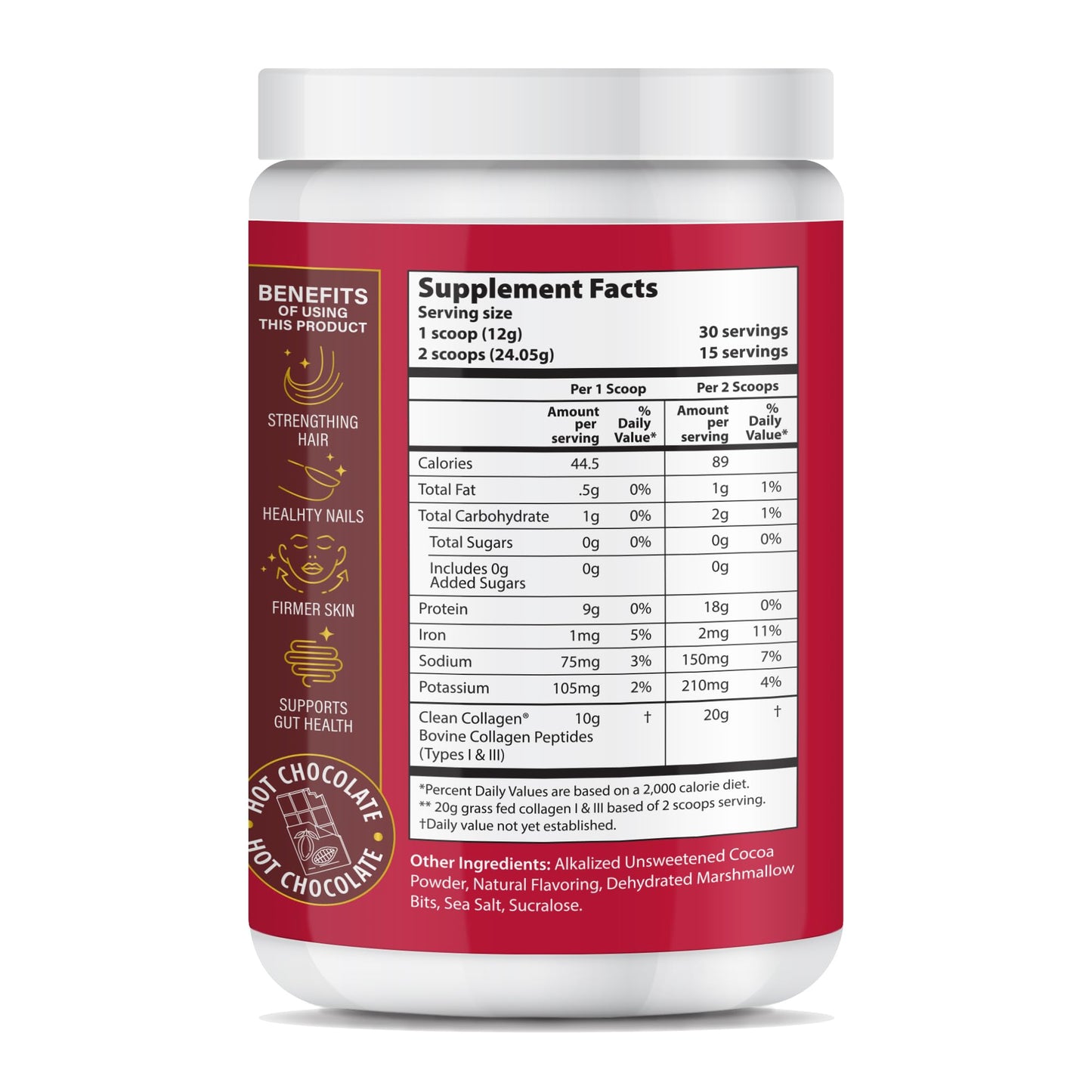 ABOUT YOUR COLLAGEN Chocolate Peptides Powder, Grass Fed Hydrolyzed Type 1&3 Collagen, Promotes Hair, Skin, Nails, Bones, Joint Health 8.92 Ounce
