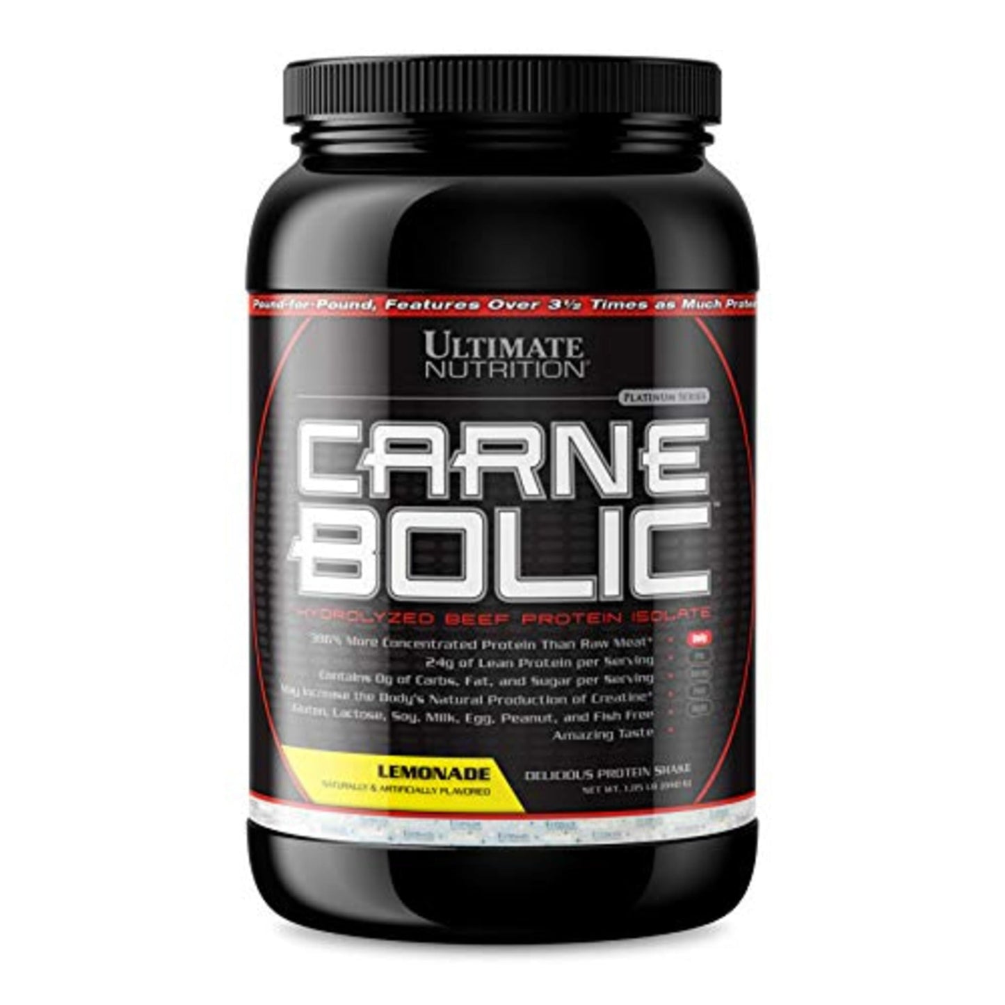 Ultimate Nutrition Lactose Free Beef Protein Isolate Powder Lemonade Flavor, 30 Servings