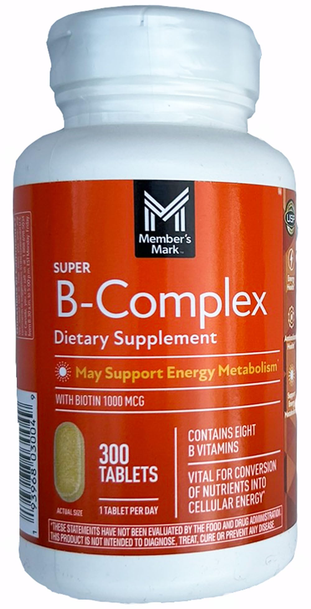 Member's Mark Super B-Complex Dietary Supplement Tablet 300 Count