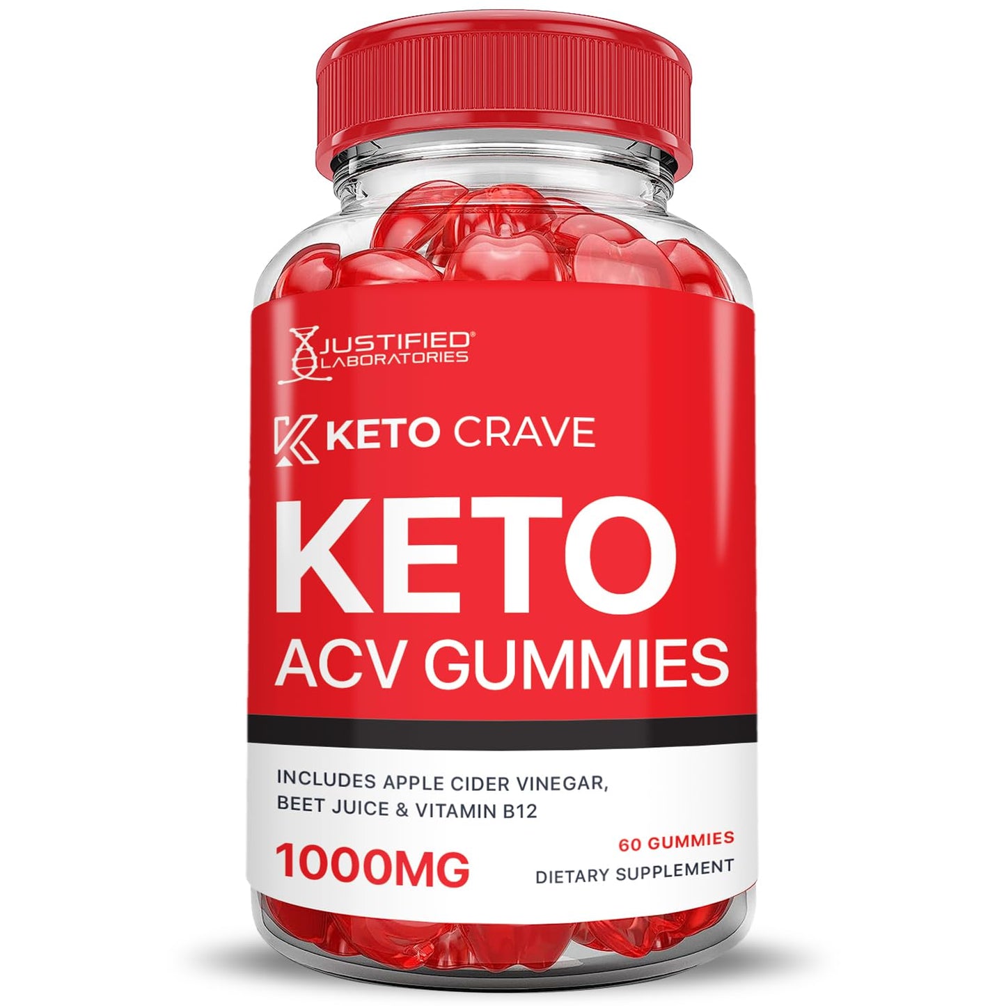 Justified Laboratories Keto Crave Keto ACV Gummies 180 Count