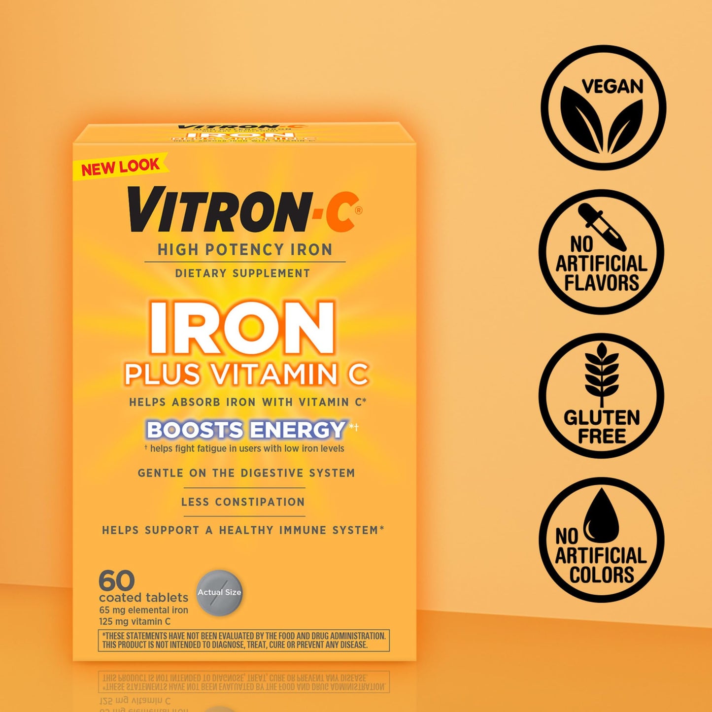 Vitron-C Iron Supplement Tablet, 120 Count