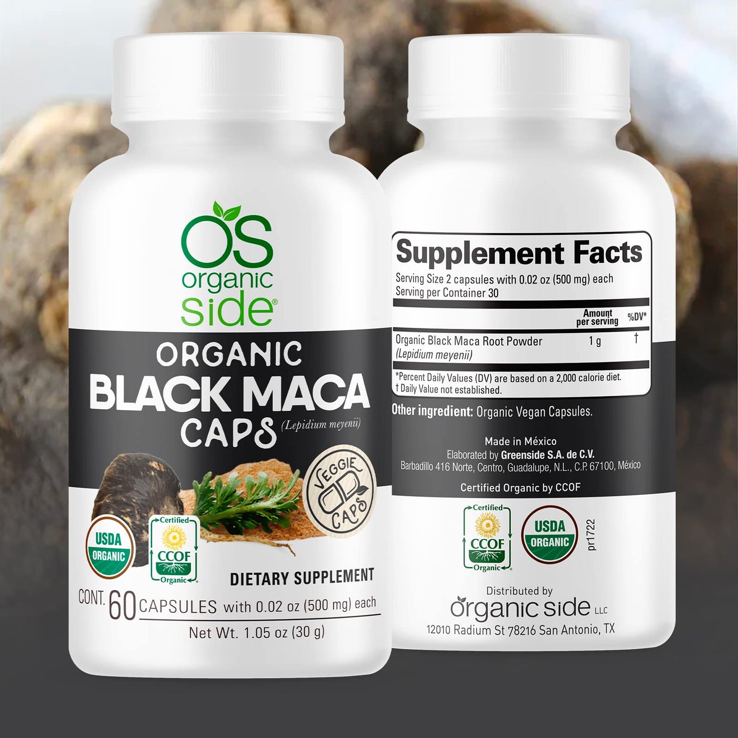 OS Organic Side Organic Black Maca Capsules 1.05 Ounce