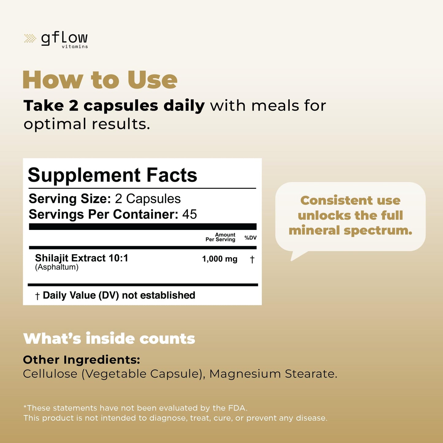 gflow vitamins Shilajit Capsule 90 Count