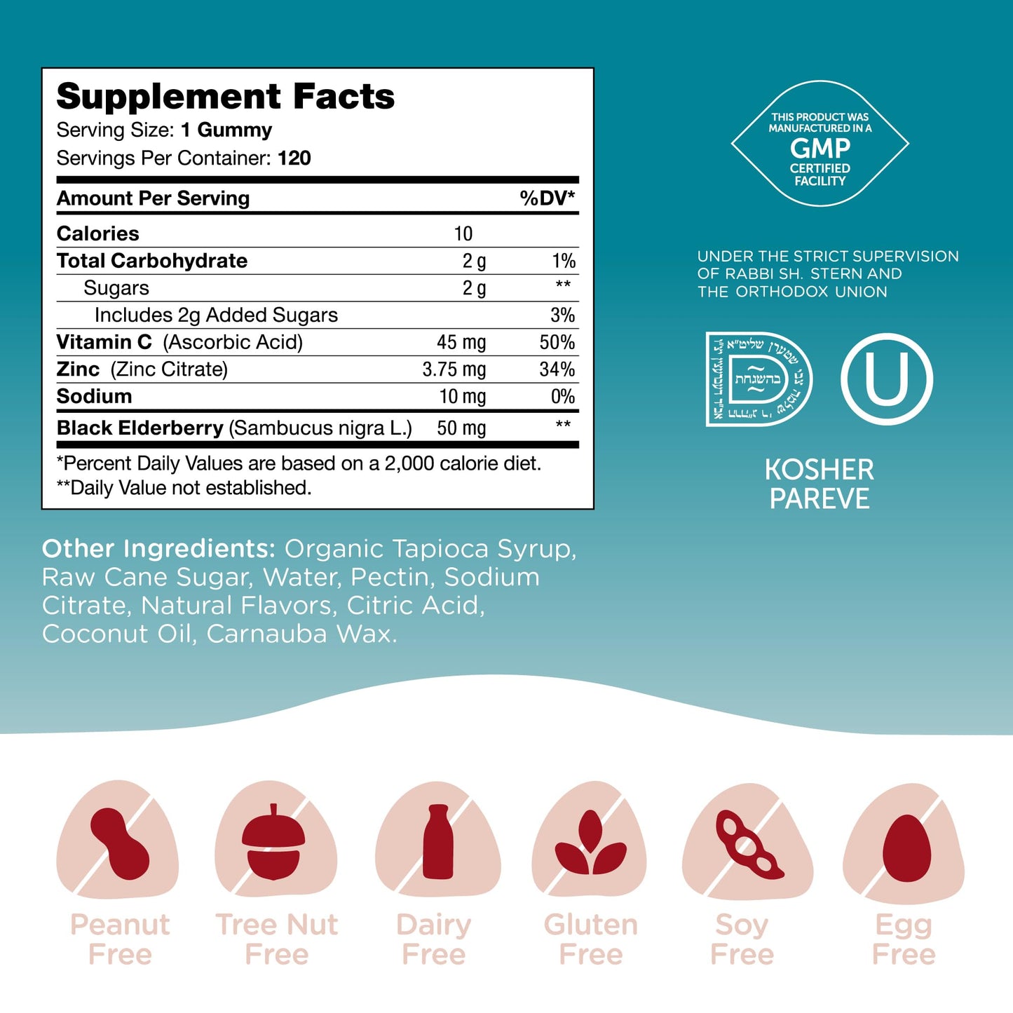 Zahler Chapter One Immune Support Gummies with Vitamin C, Zinc & Black Elderberry for Kids & Adults, 120 Gummies