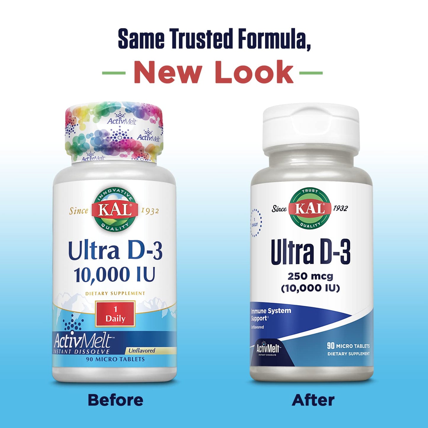 KAL Ultra Vitamin D3 250 mcg (10000 IU) High Potency Vitamin D Tablets, 90 Count