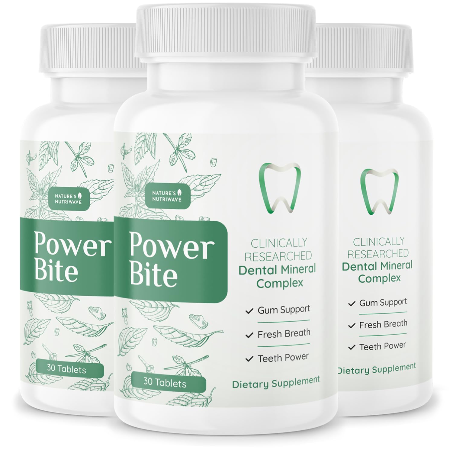 Nature’s NutriWave PowerBite Calcium, Xylitol, Myrrh & Clove Tablets 90 Tablets