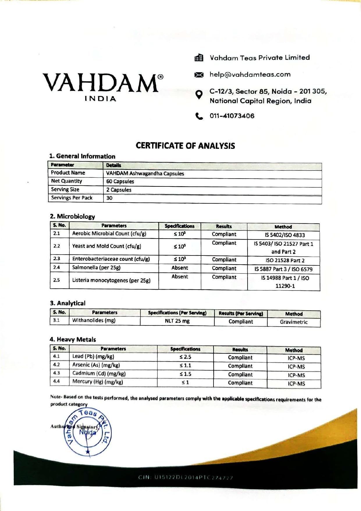 VAHDAM Ashwagandha Supplement Capsule 90 Count