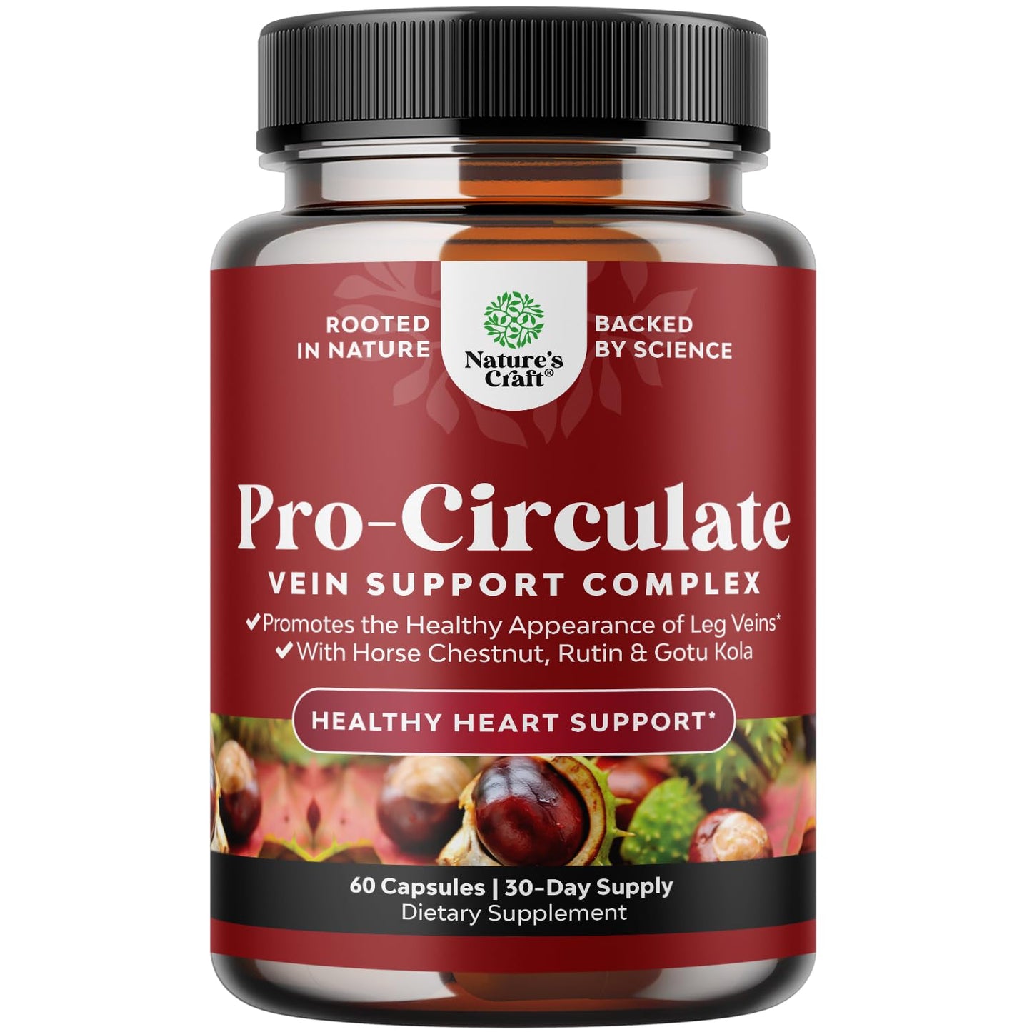 Natures Craft Vein Support Supplement for Leg and Veins 60 Capsules