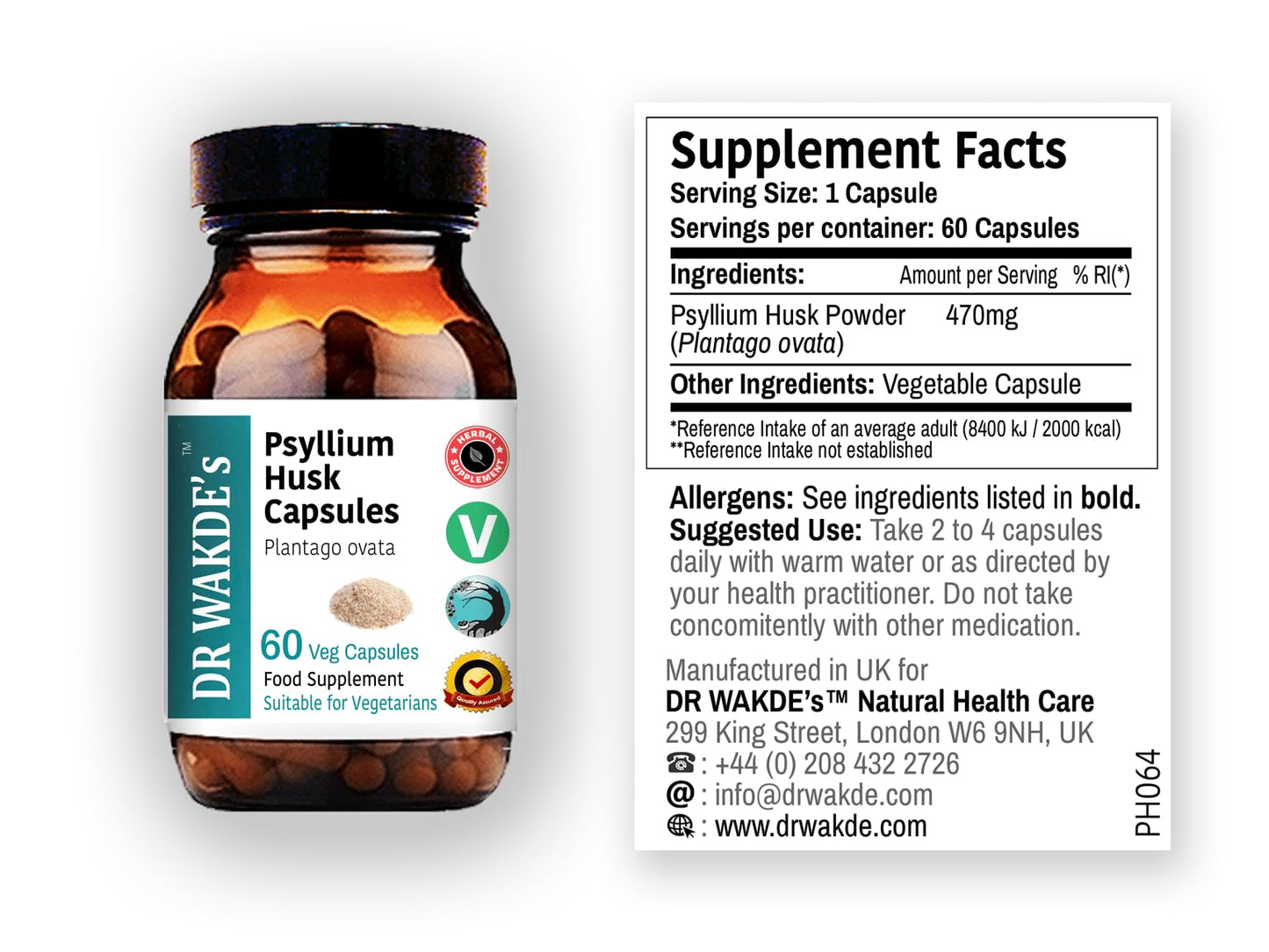 DR WAKDE'S Psyllium Husk Capsules 1 Capsule