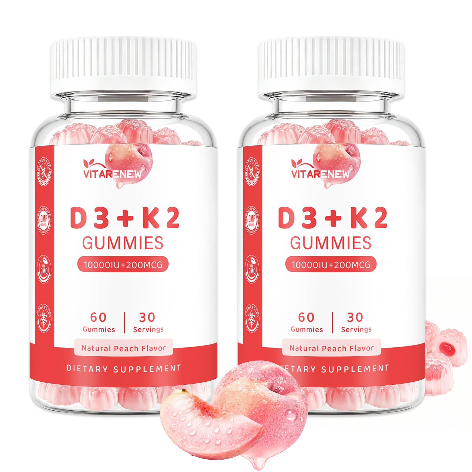 VITARENEW Vitamin D3 & K2 Gummies, 120 Count