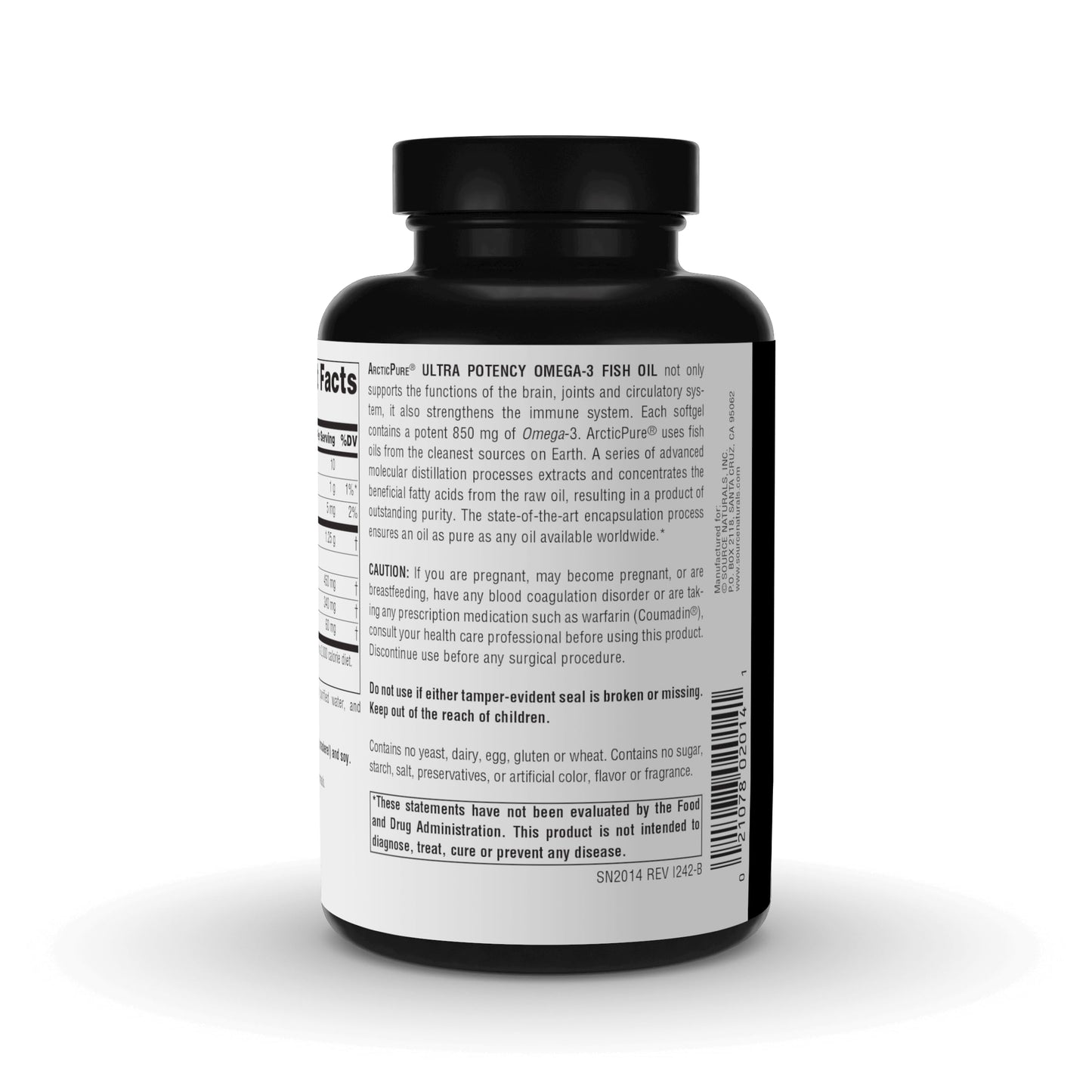 Source Naturals ArcticPure Ultra Potency 850 mg Omega-3 Fish Oil Tablet, 120 Tablets