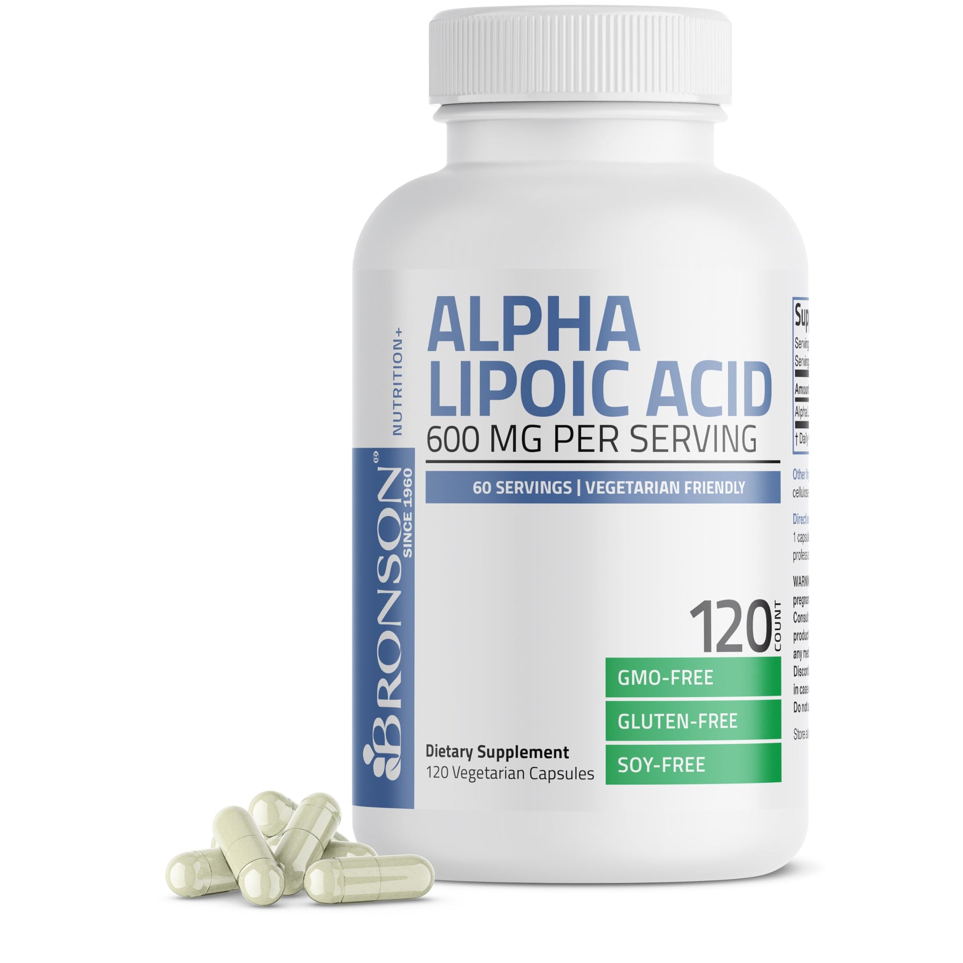 Bronson Alpha Lipoic Acid 600 mg Glucose Metabolism Support Capsules 120