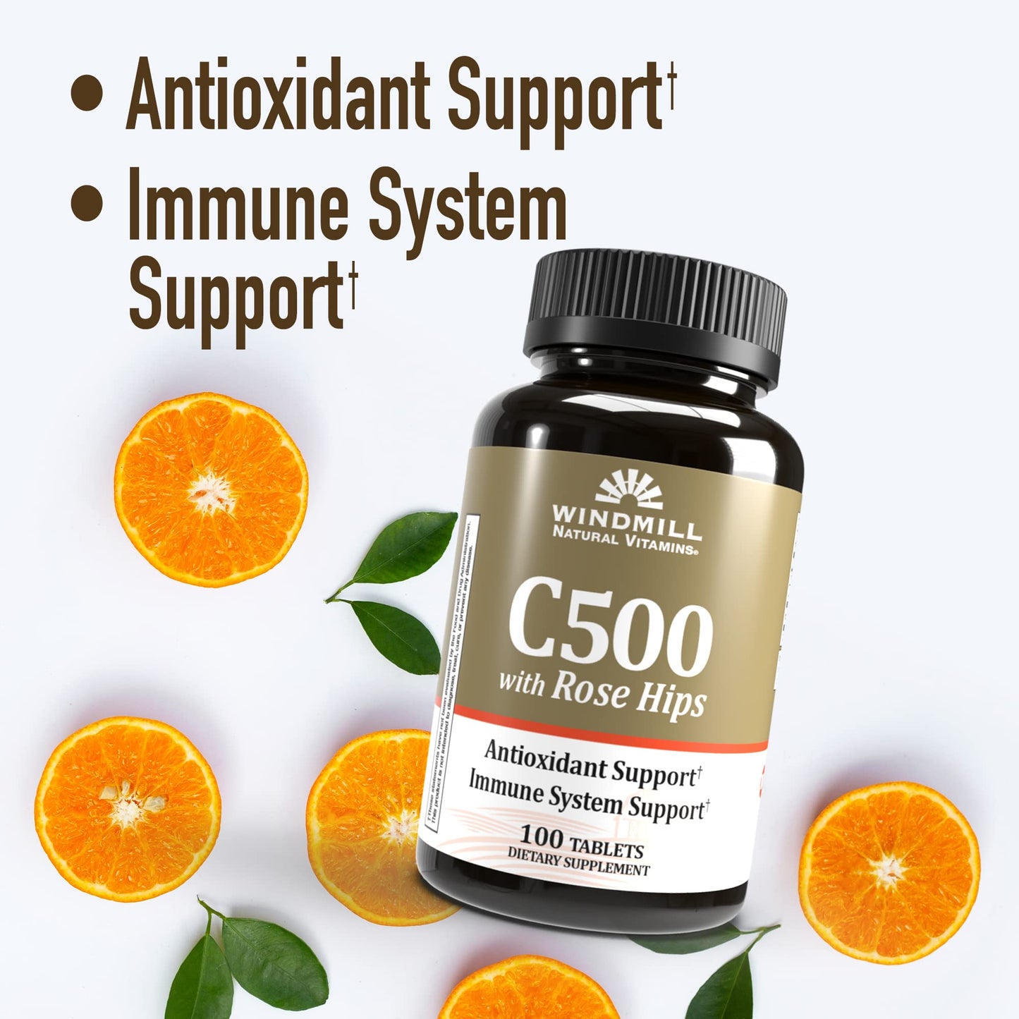 Windmill C-500 with Rose Hips Vitamin C Tablets 100 Count