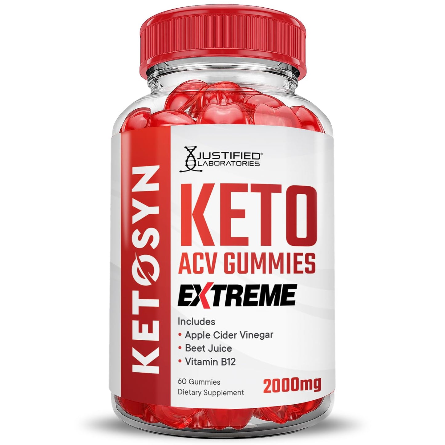 Justified Laboratories Ketosyn Keto ACV Gummies Extreme (2000 mg) 300 Gummies