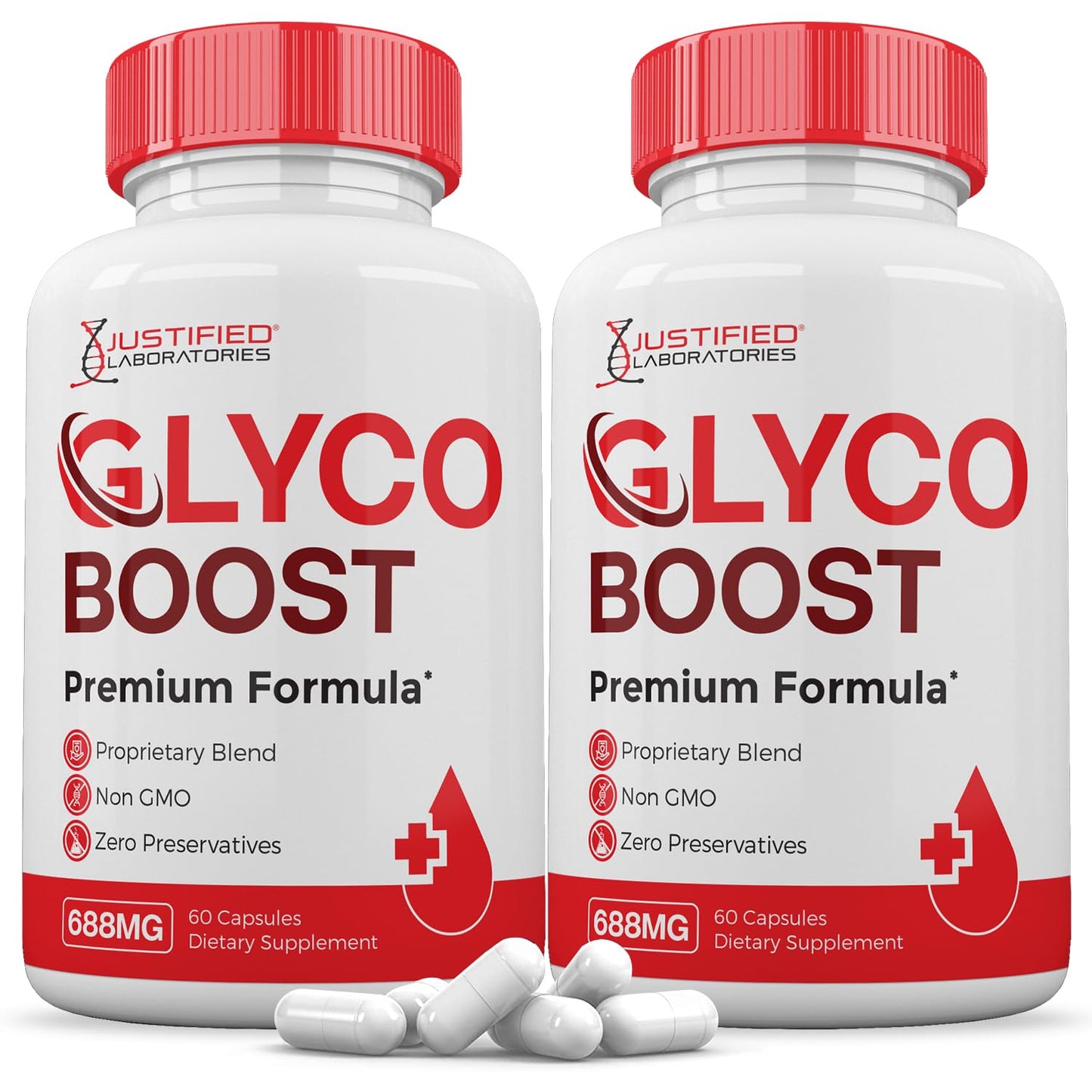 Justified Laboratories Glyco Boost 688MG Glycogen Support Premium Formula Glycoboost Gluco Support, Capsules, 120 Capsules