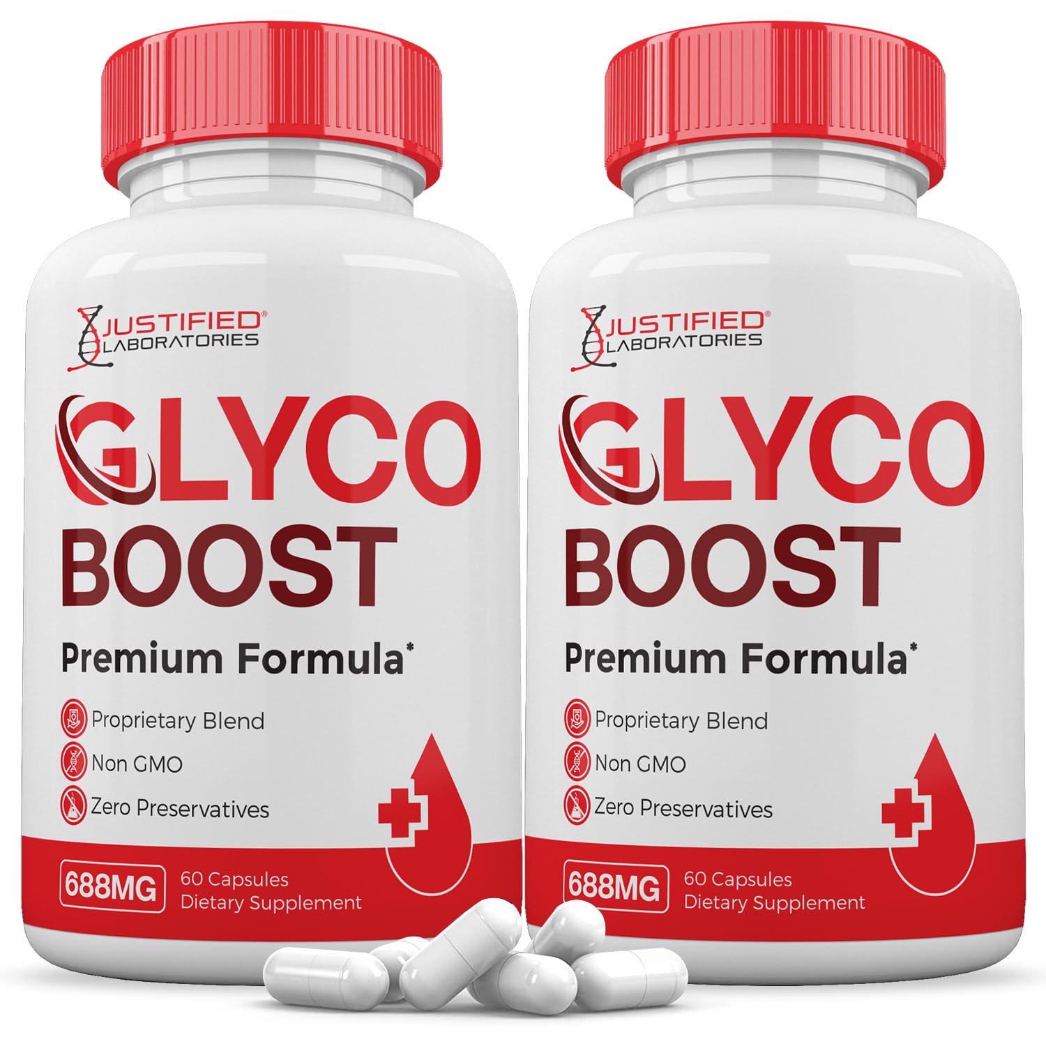 Justified Laboratories Glyco Boost 688MG Glycogen Support Premium Formula Glycoboost Gluco Support, Capsules, 120 Capsules