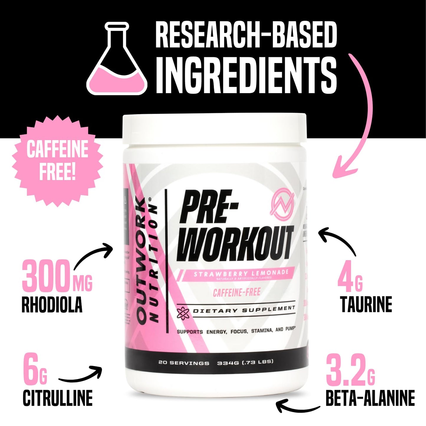 Outwork Nutrition Non-Stim Pre Workout Powder 11.5 Ounce