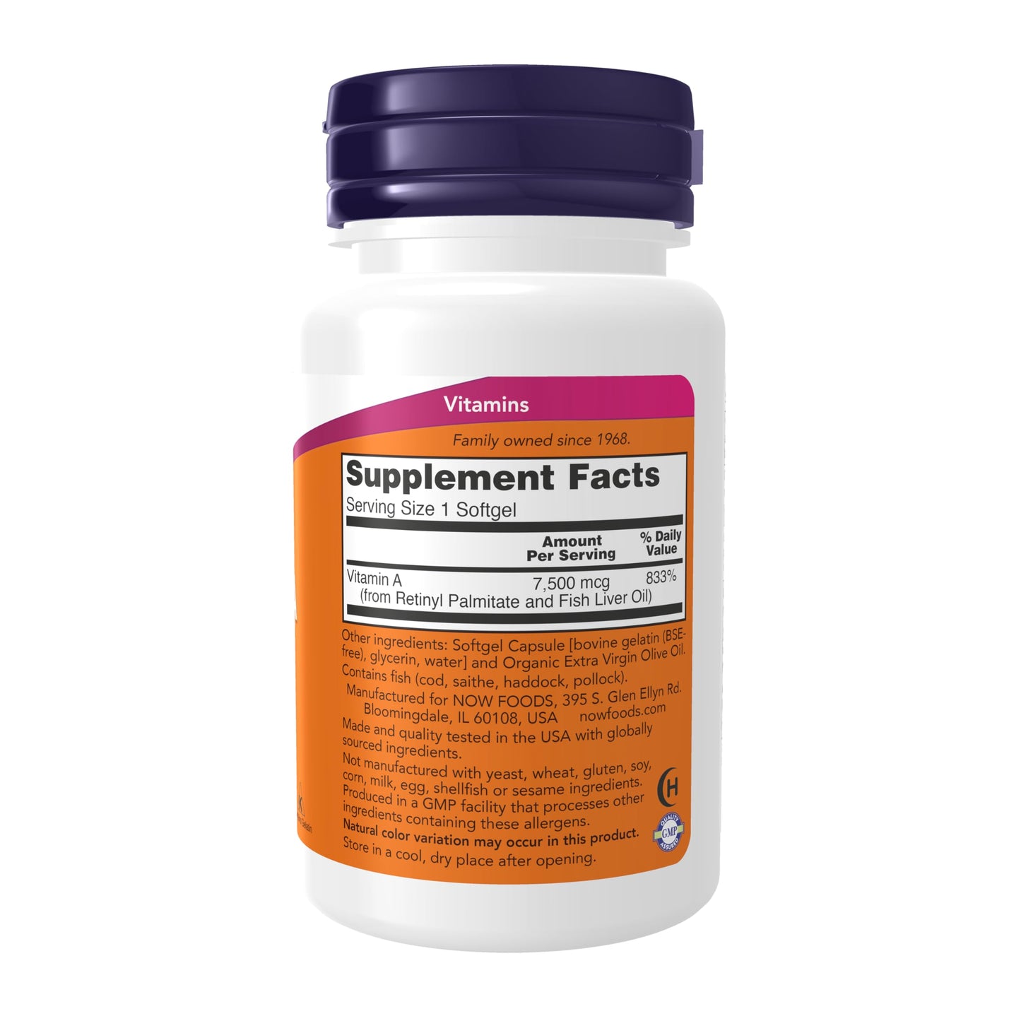 NOW Foods Vitamin A 25000 IU Softgels, 200