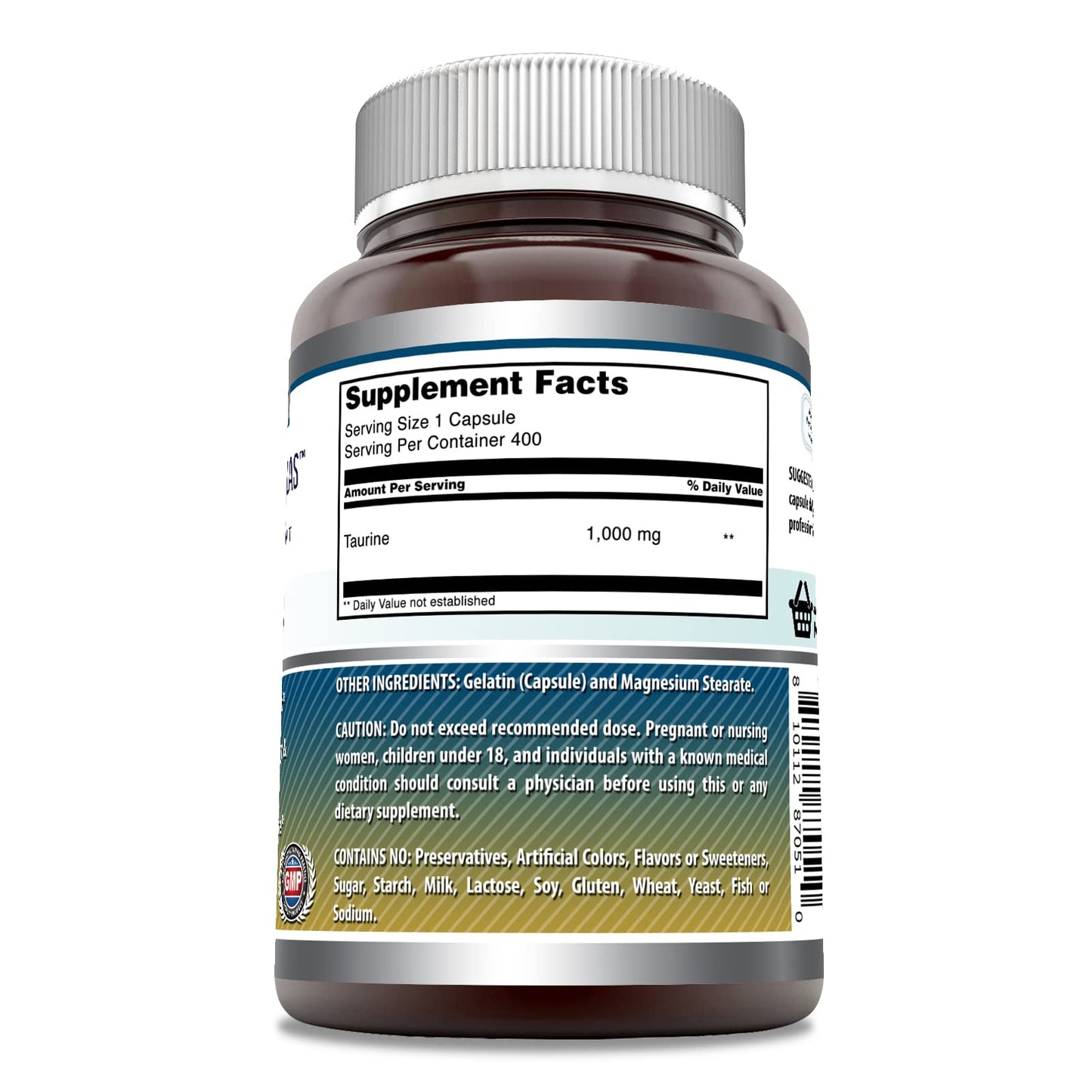Amazing Nutrition Taurine 1000 Mg Capsules, 400 Count