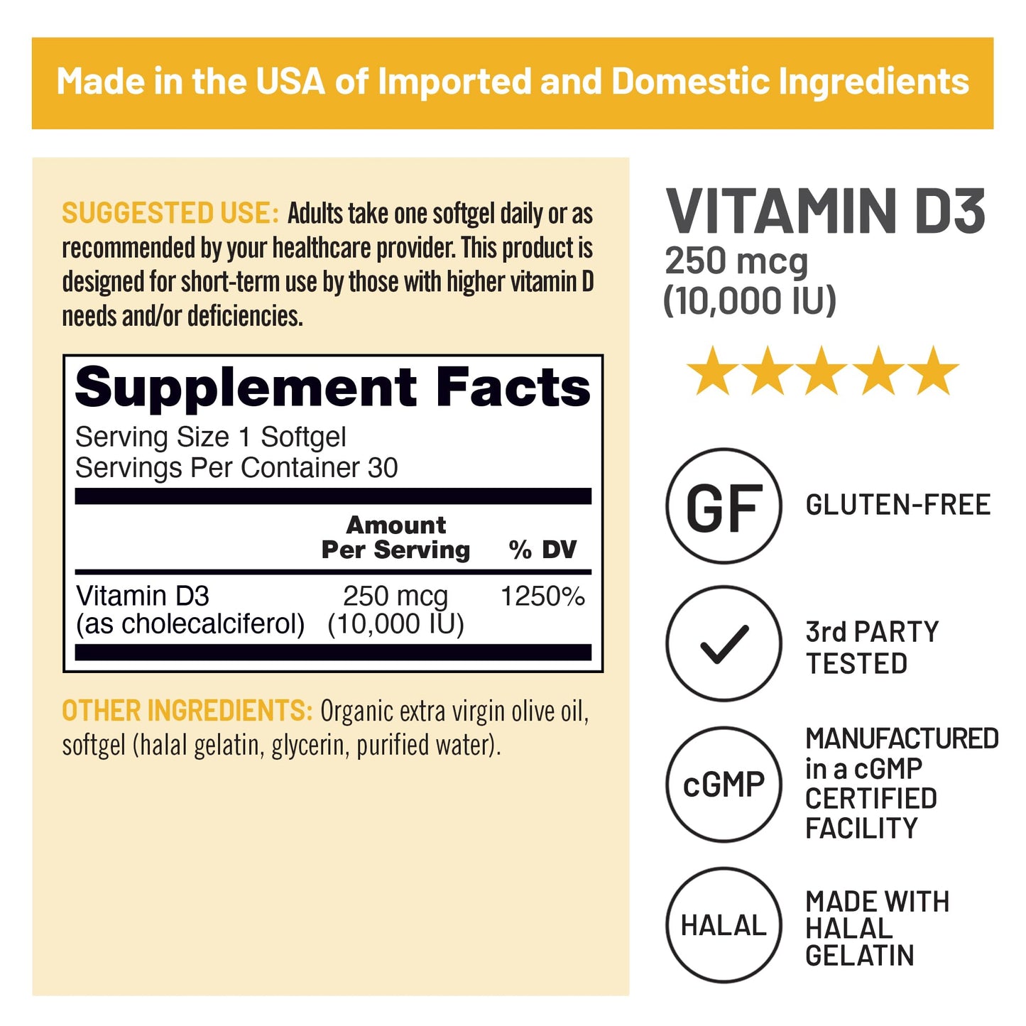 NatureWise Vitamin D3 10000IU Softgels, 30 Count