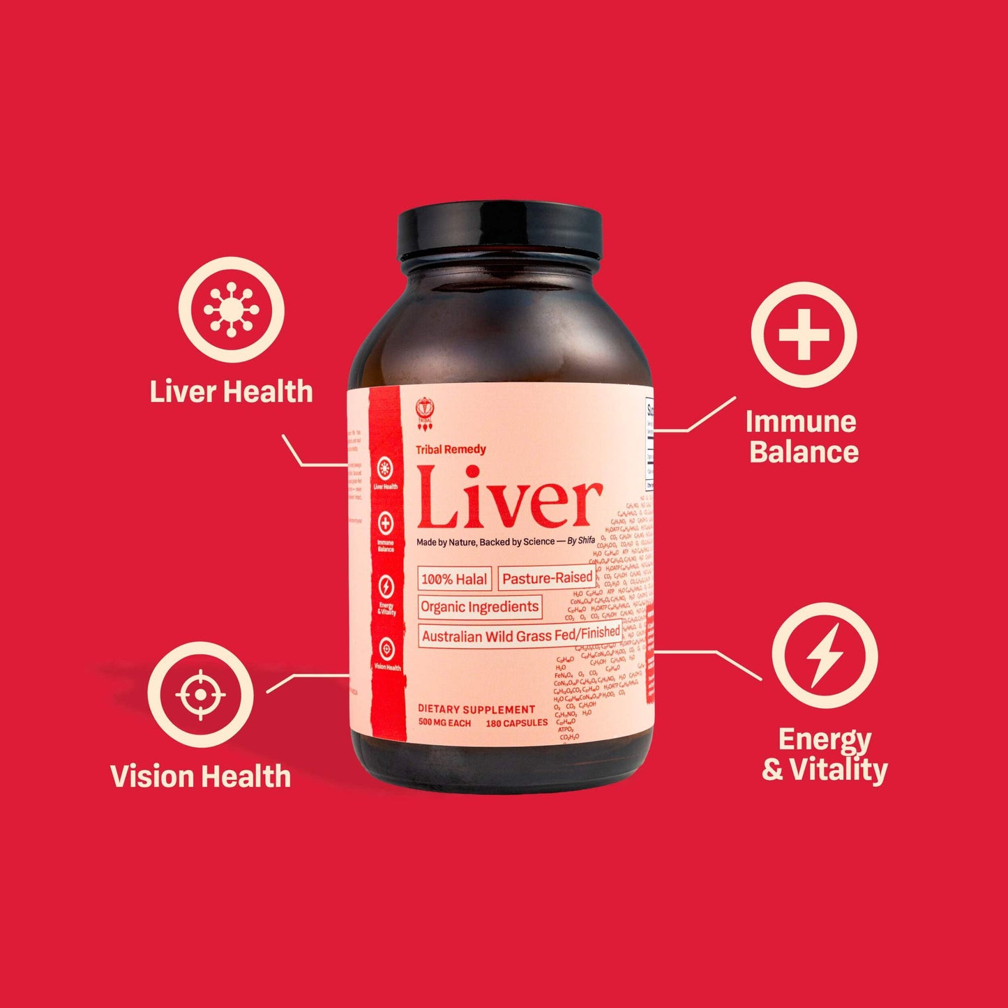 Tribal Remedy Beef Liver Supplement Capsule 180 Count