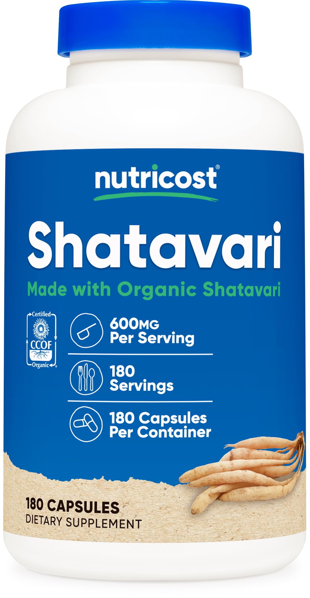 Nutricost Shatavari 600mg Capsules, 180 Count
