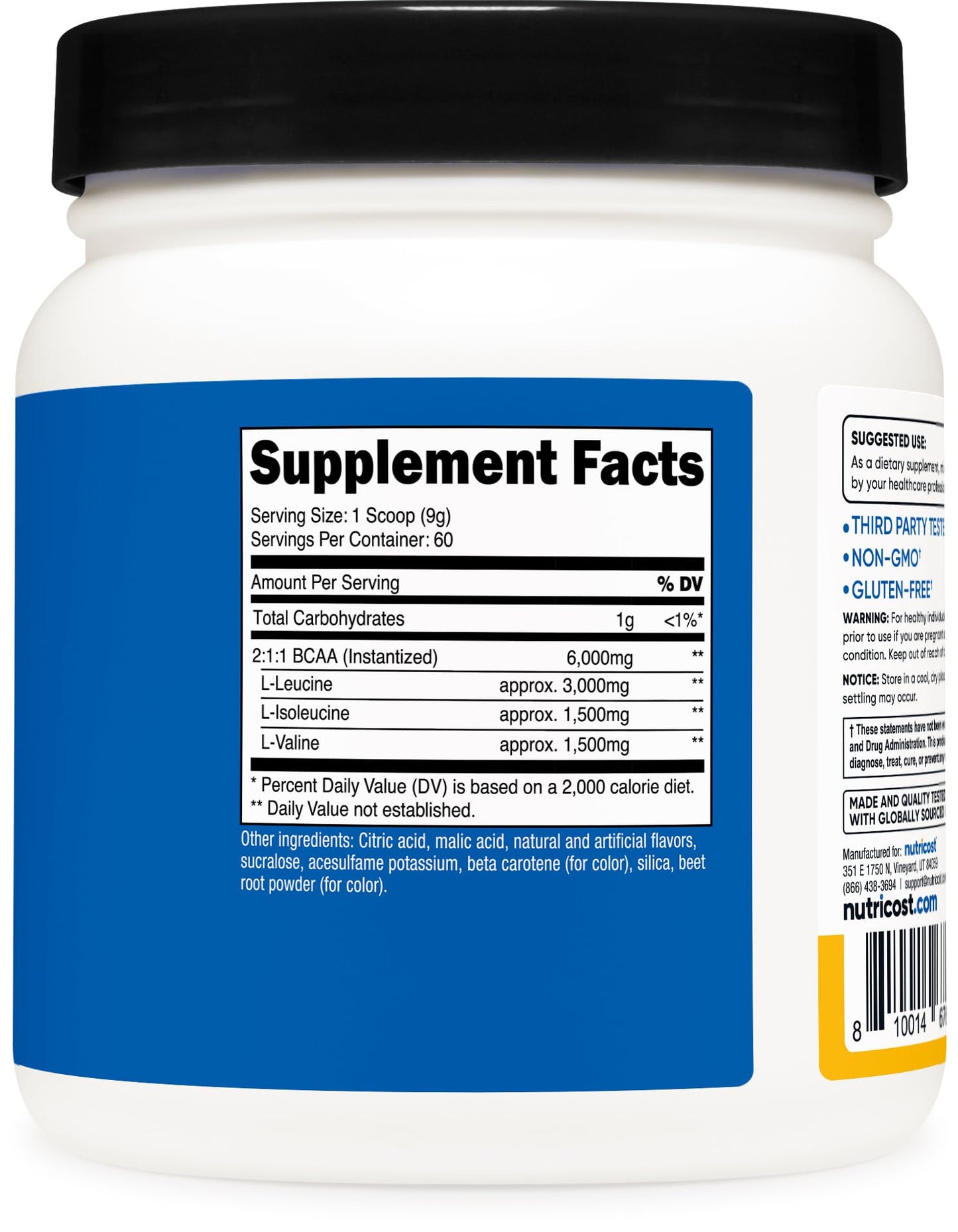 Nutricost BCAA Powder Orange Mango, 60 Servings