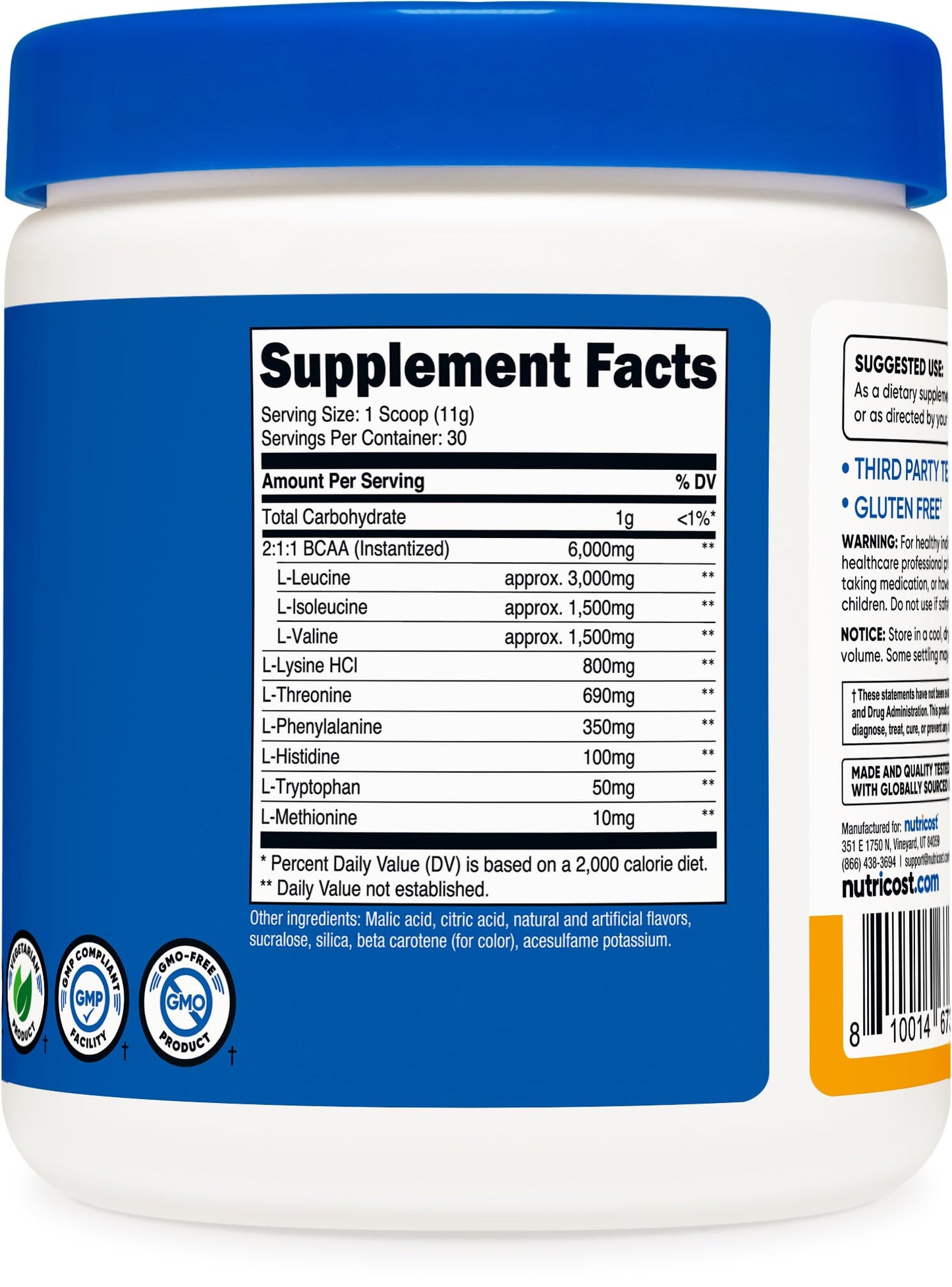 Nutricost EAA Powder 11.8 Ounce - Passion Fruit, Orange, and Guava (POG) Essential Amino Acids