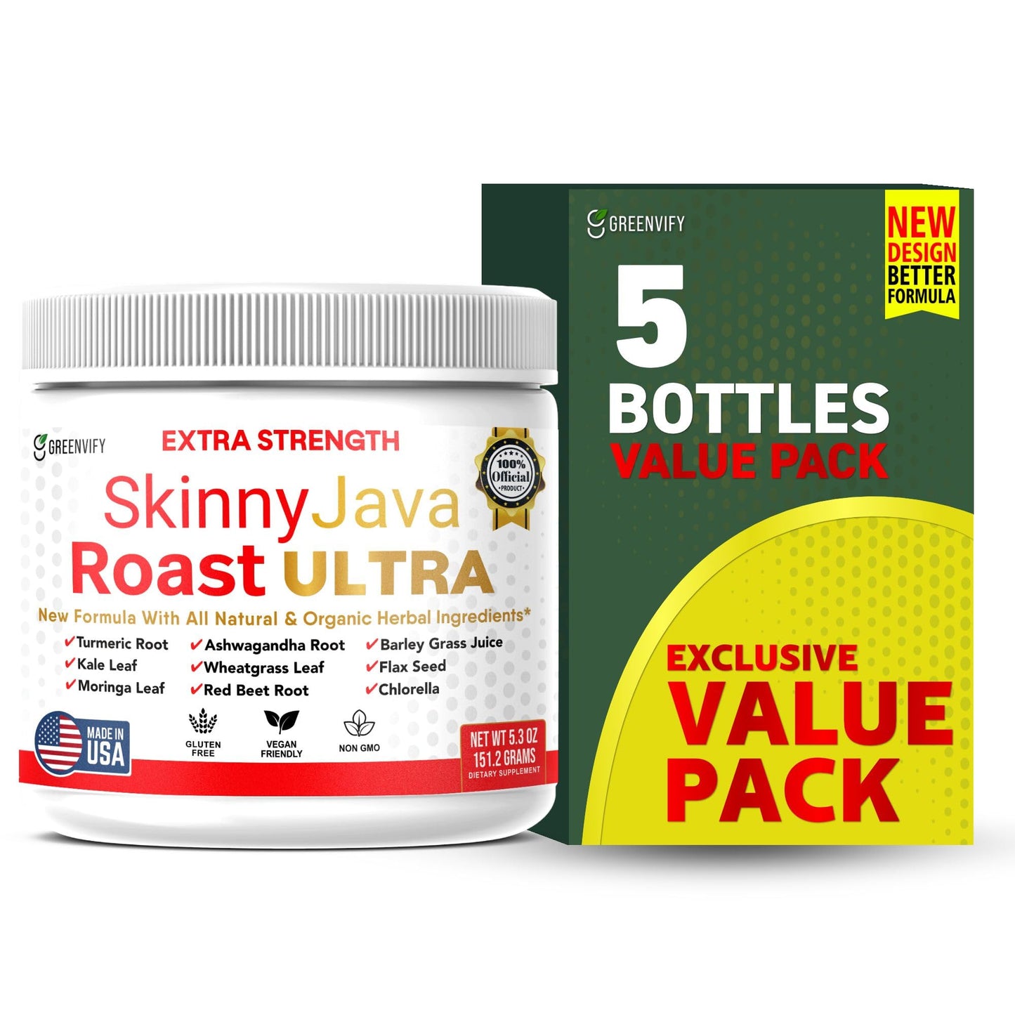 GREENVIFY SkinnyJava Roast Ultra Extra Strength Supplement Capsule 60 Count
