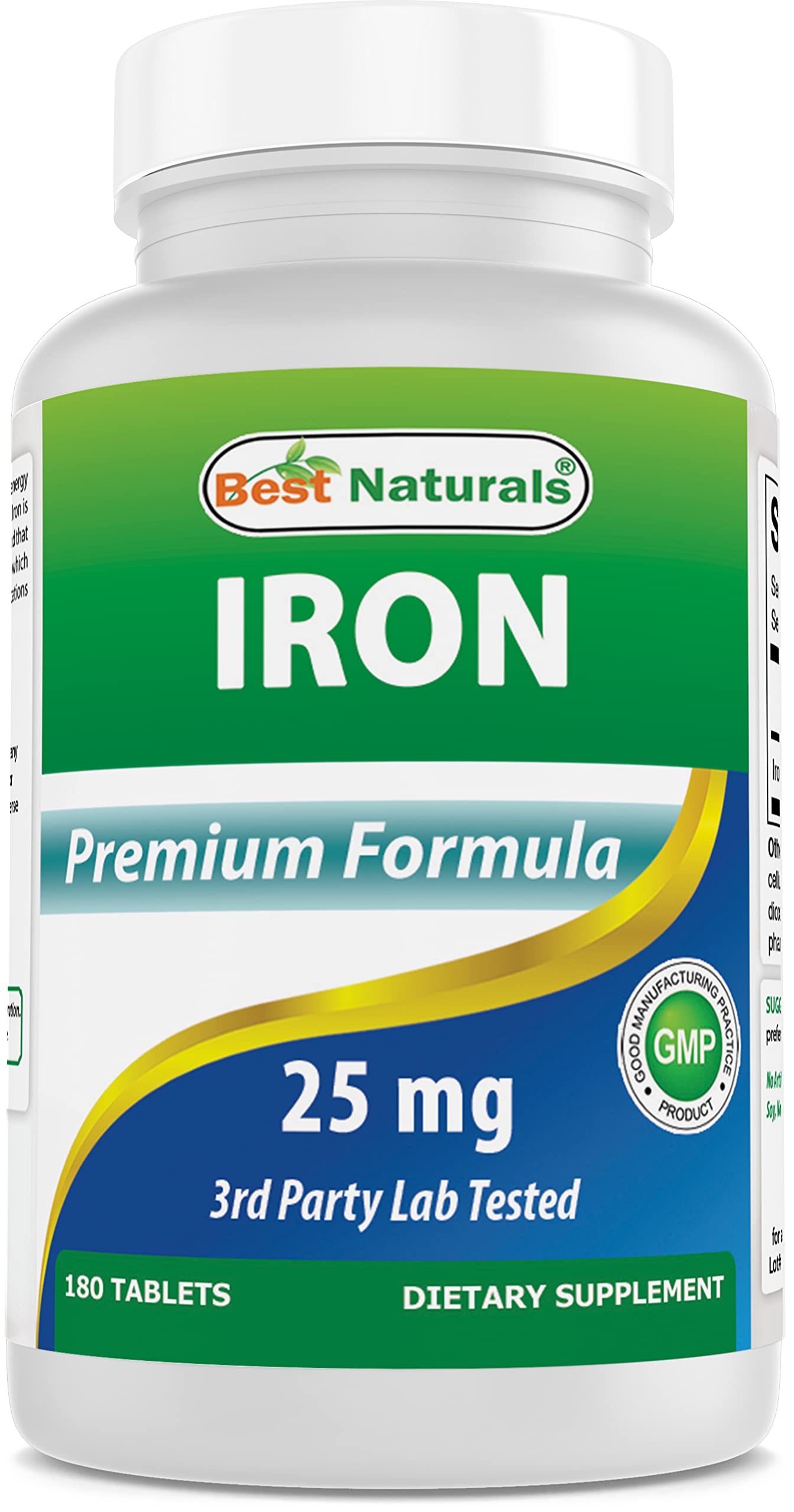 Best Naturals Iron Bisglycinate Iron Supplement, 180 Tablets