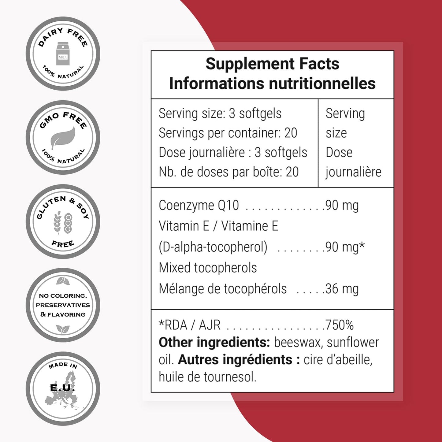 Supersmart Co-Enzyme Q10 (CoQ10) 90mg per Day Ubiquinol Softgels, 60 Count