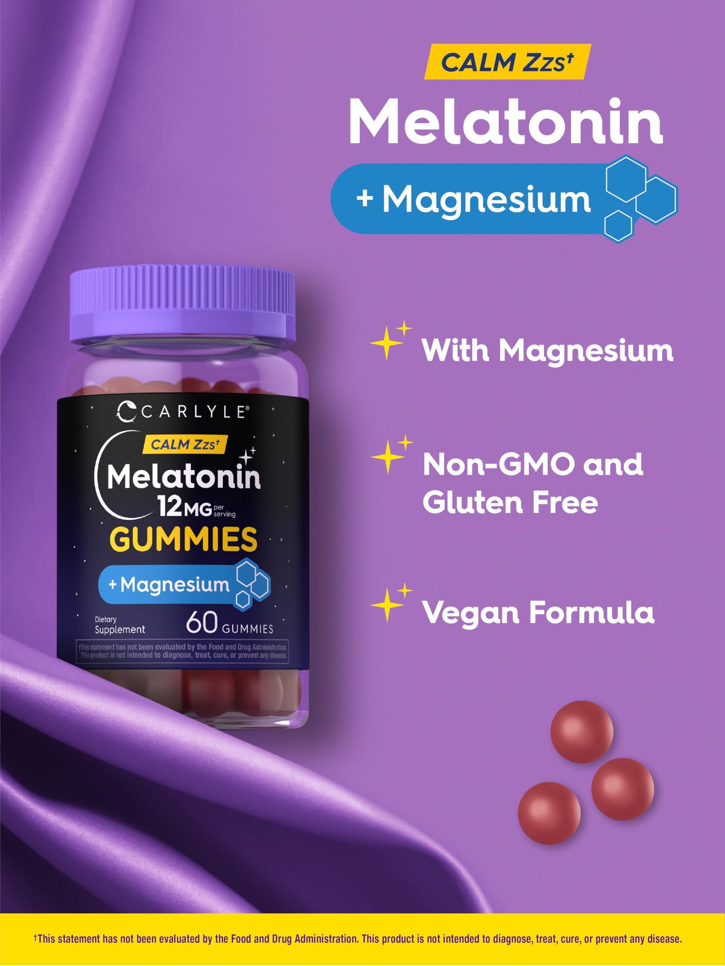 Carlyle Melatonin 12mg Gummies, 60 Count