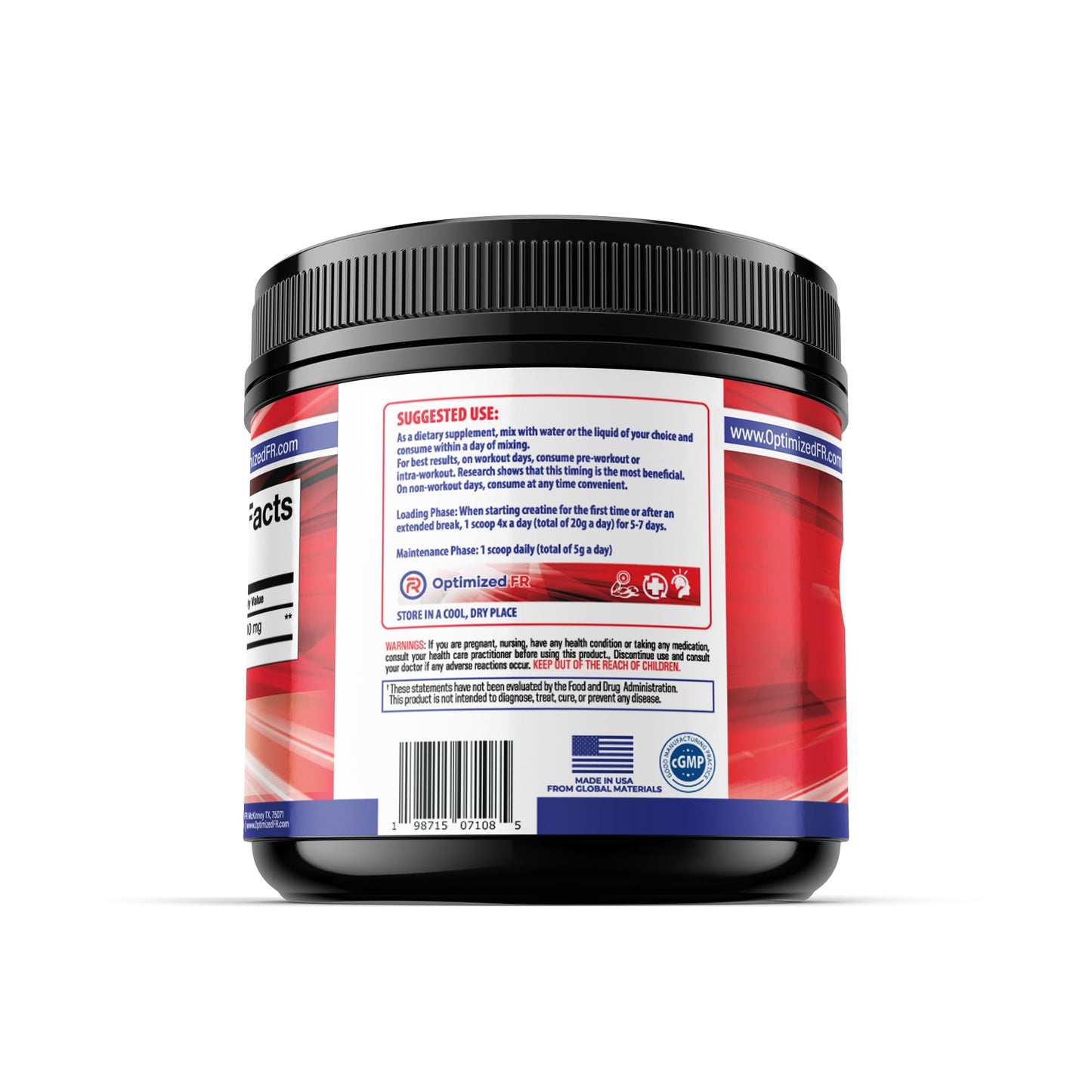 Optimized FR Code 3 Micronized Creatine Monohydrate Powder 10.58 oz