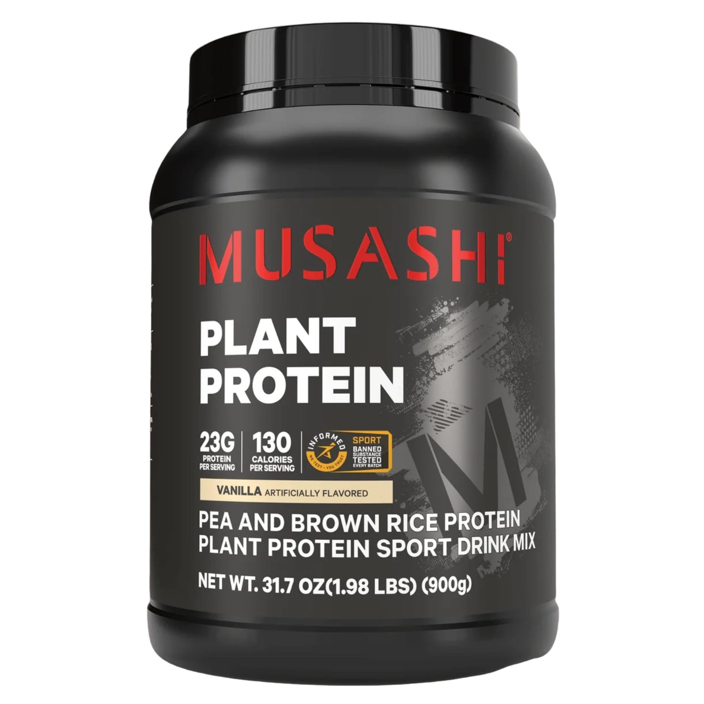 Musashi Plant Protein Powder Vanilla, 900g (1.98 lb)